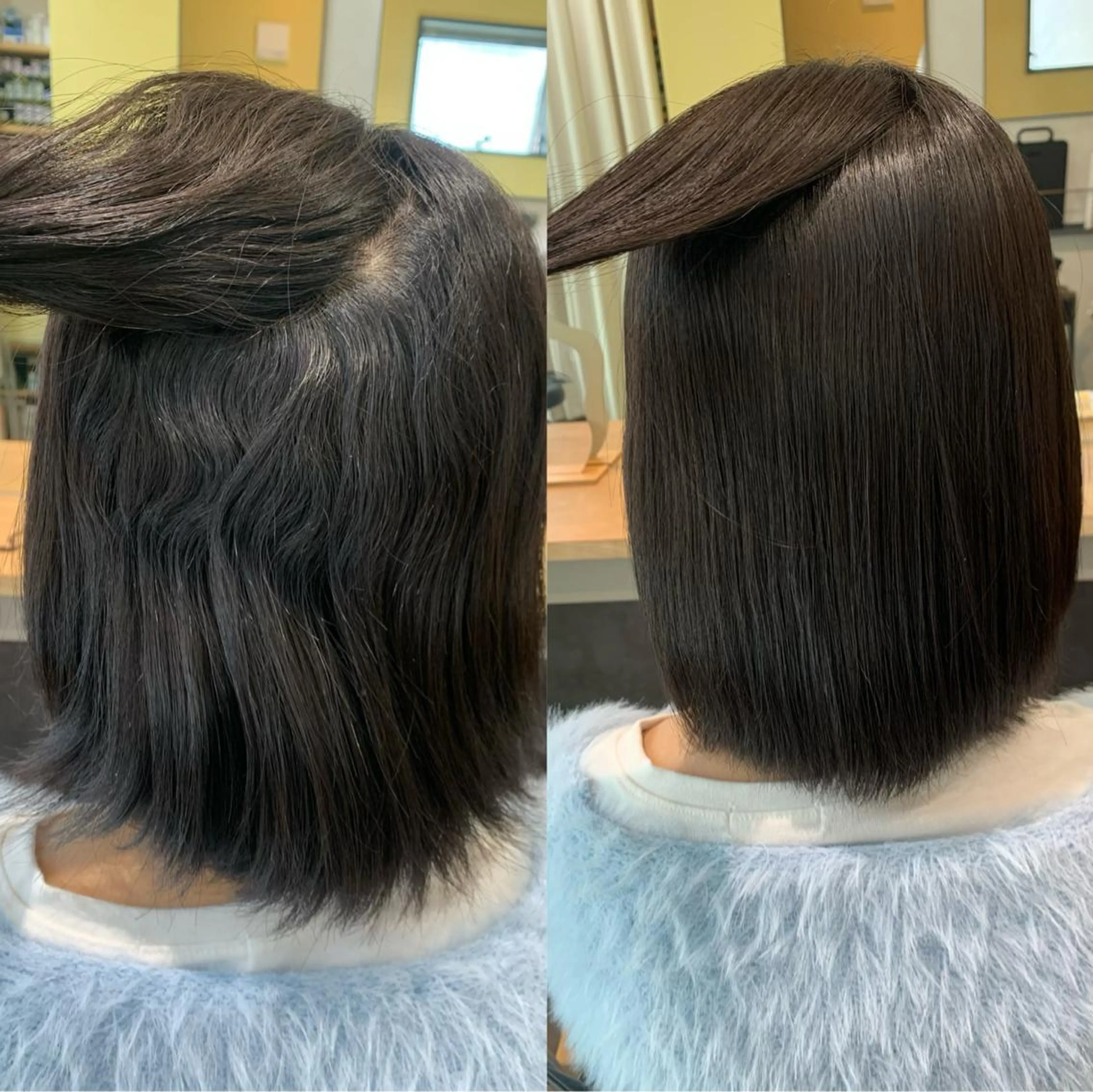 ミディアム パーマ ストレートパーマ hub hair レイヤー/透明感のヘアスタイル