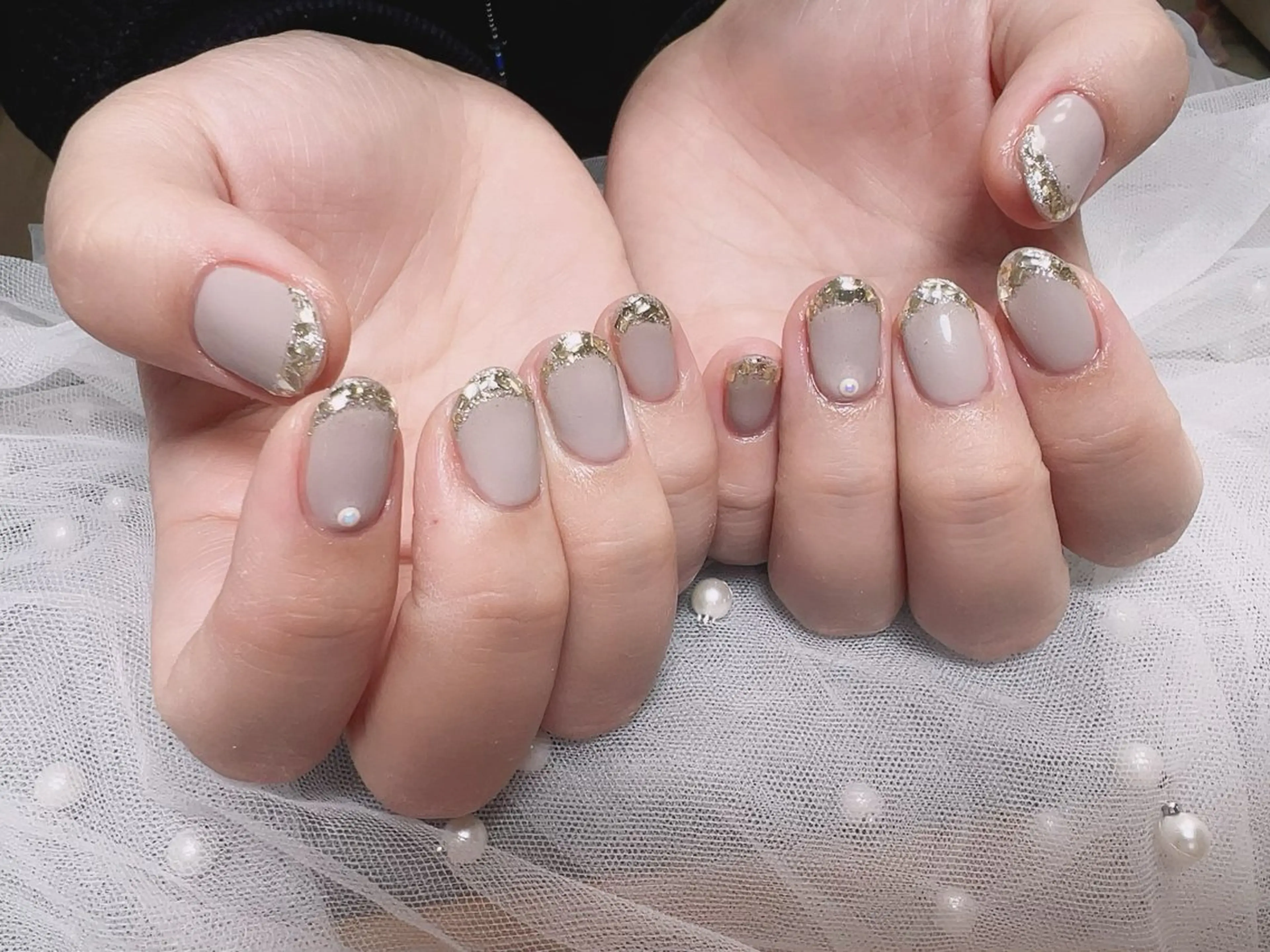 ネイル フレンチネイル ガラスフレンチ ハンドネイル Nail NaNaのネイルデザイン