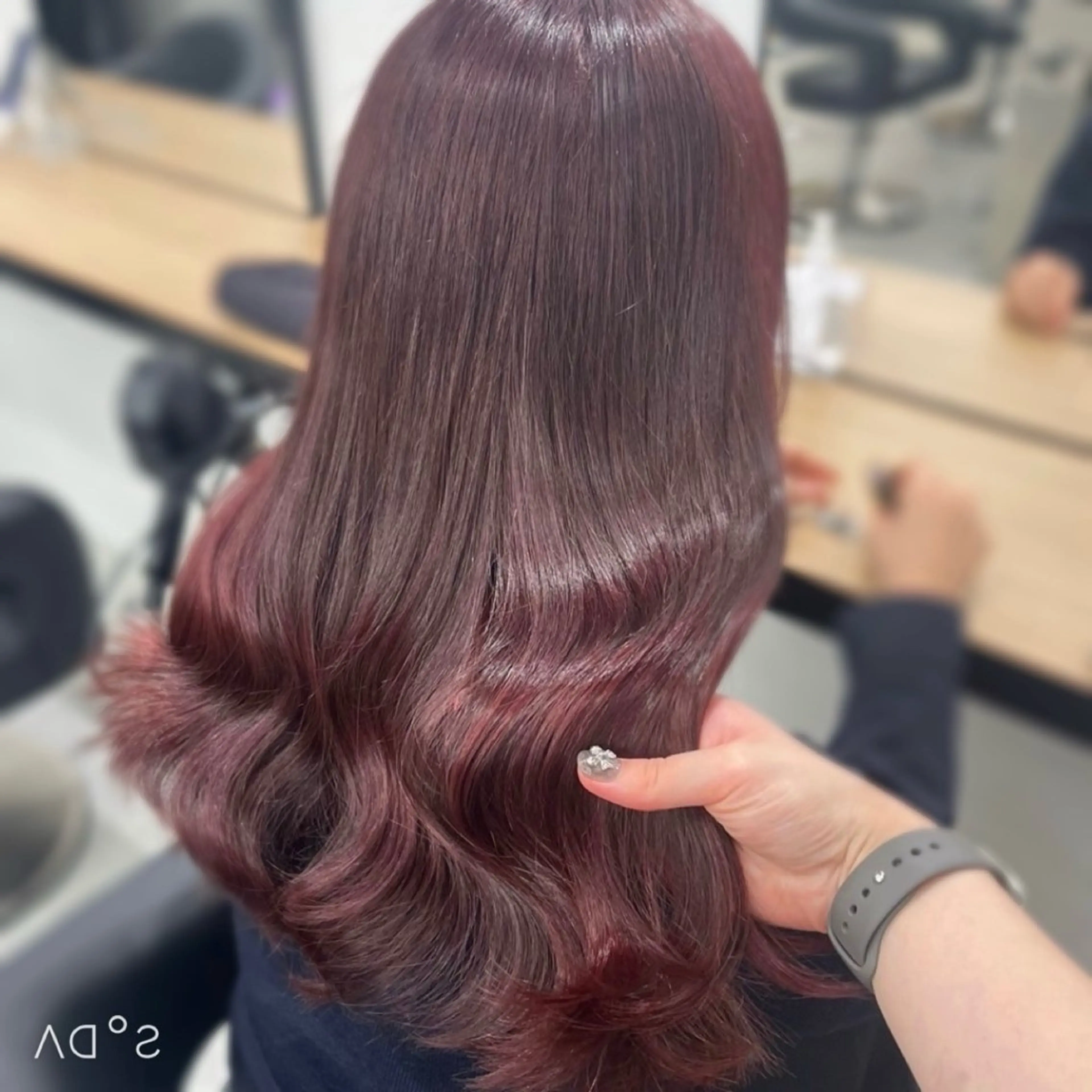 ロング カラー ヘアカラー 💗愛され暖色💗 ピンク/レッド💗のヘアスタイル