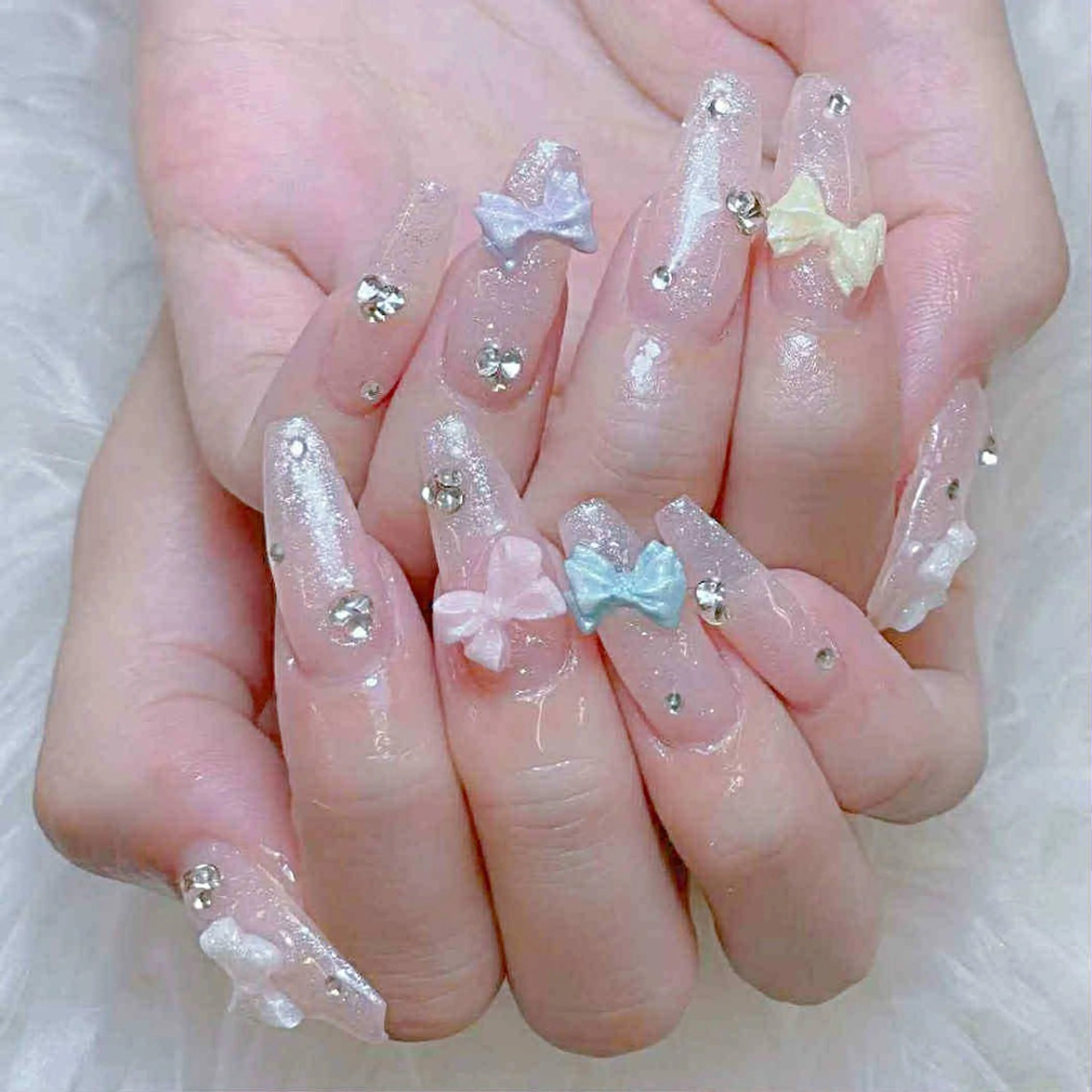 ネイル チークネイル 長さ出し フットネイル マグネットネイル 持ち込み ハンドネイル ANH NAIL ゴテゴテ専門店💎のネイルデザイン