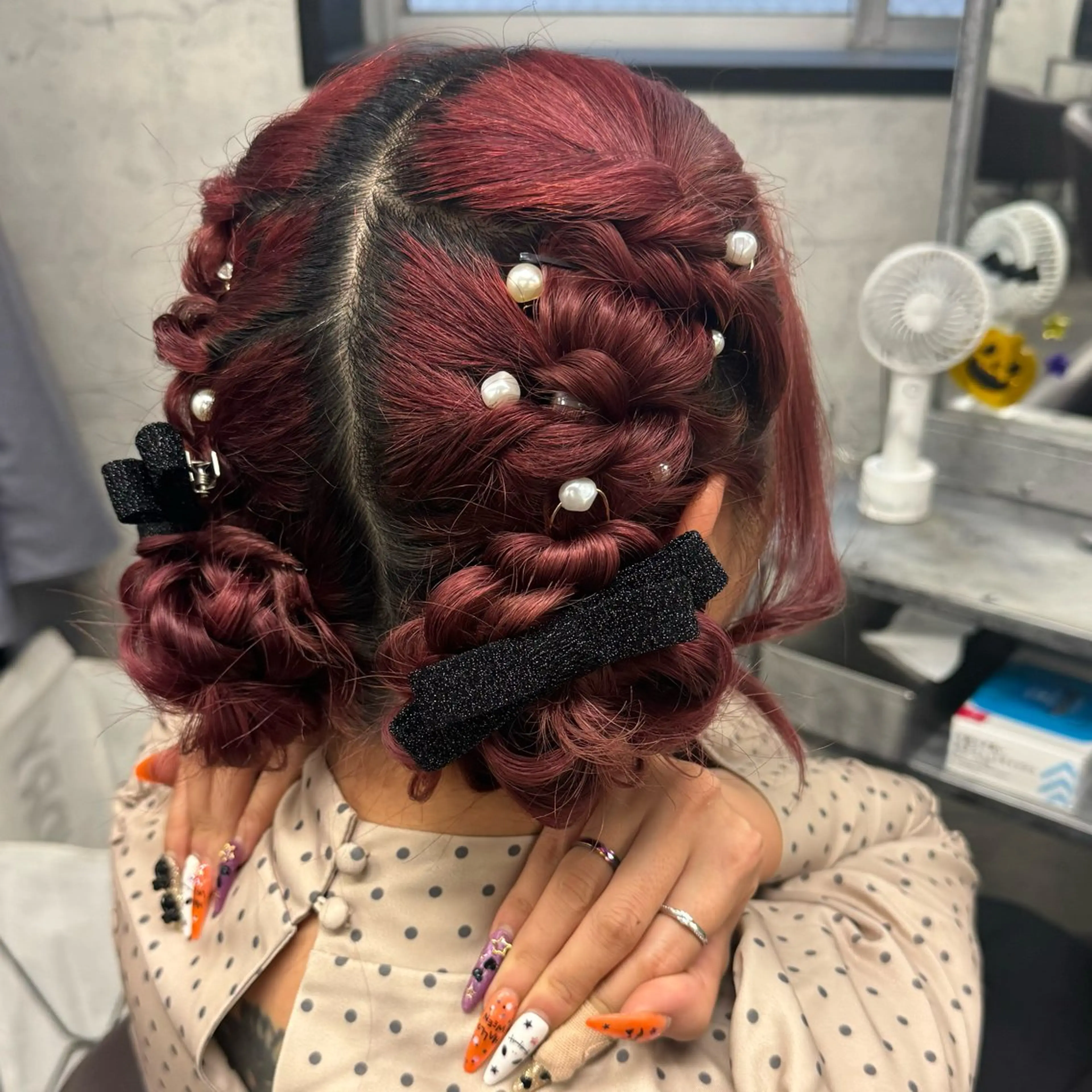 ロング ヘアアレンジ お団子ヘア 松本ののか /錦/ヘアセットのヘアスタイル