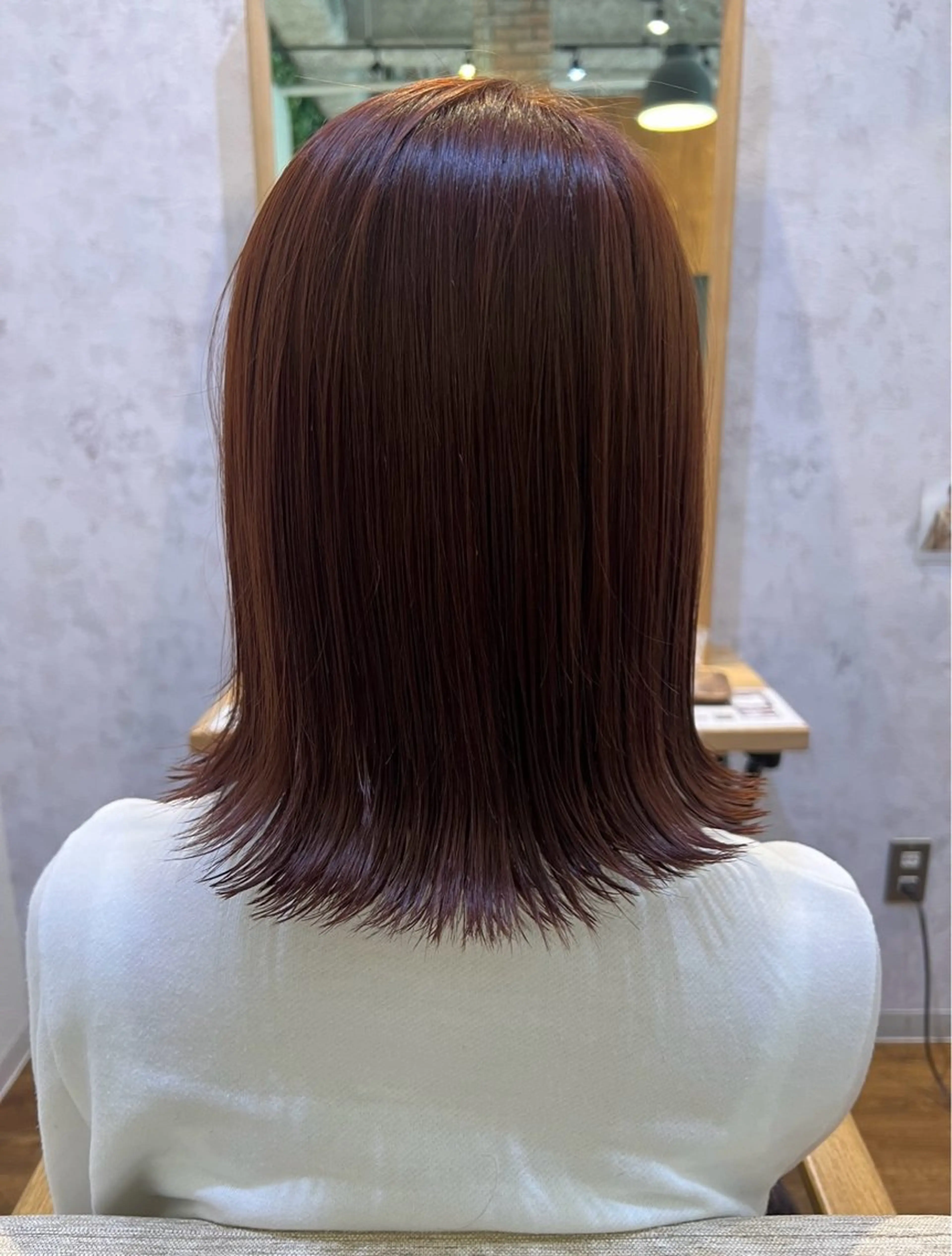 ミディアム カラー ブラウンカラー オレンジ オレンジブラウン 三條場 彩夏のヘアスタイル