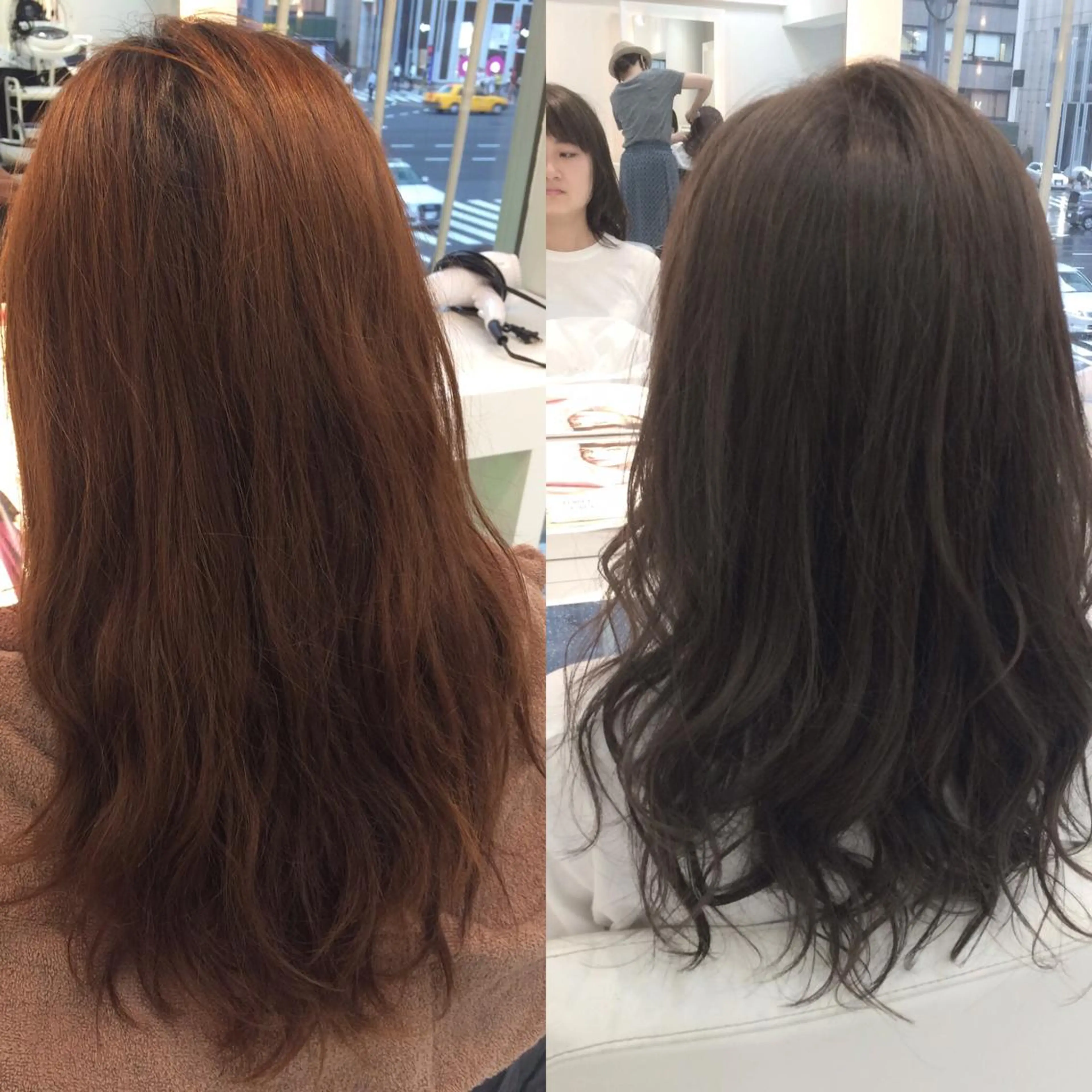 ミディアム セミロング ロング カラー パーマ 内藤 達也のヘアスタイル