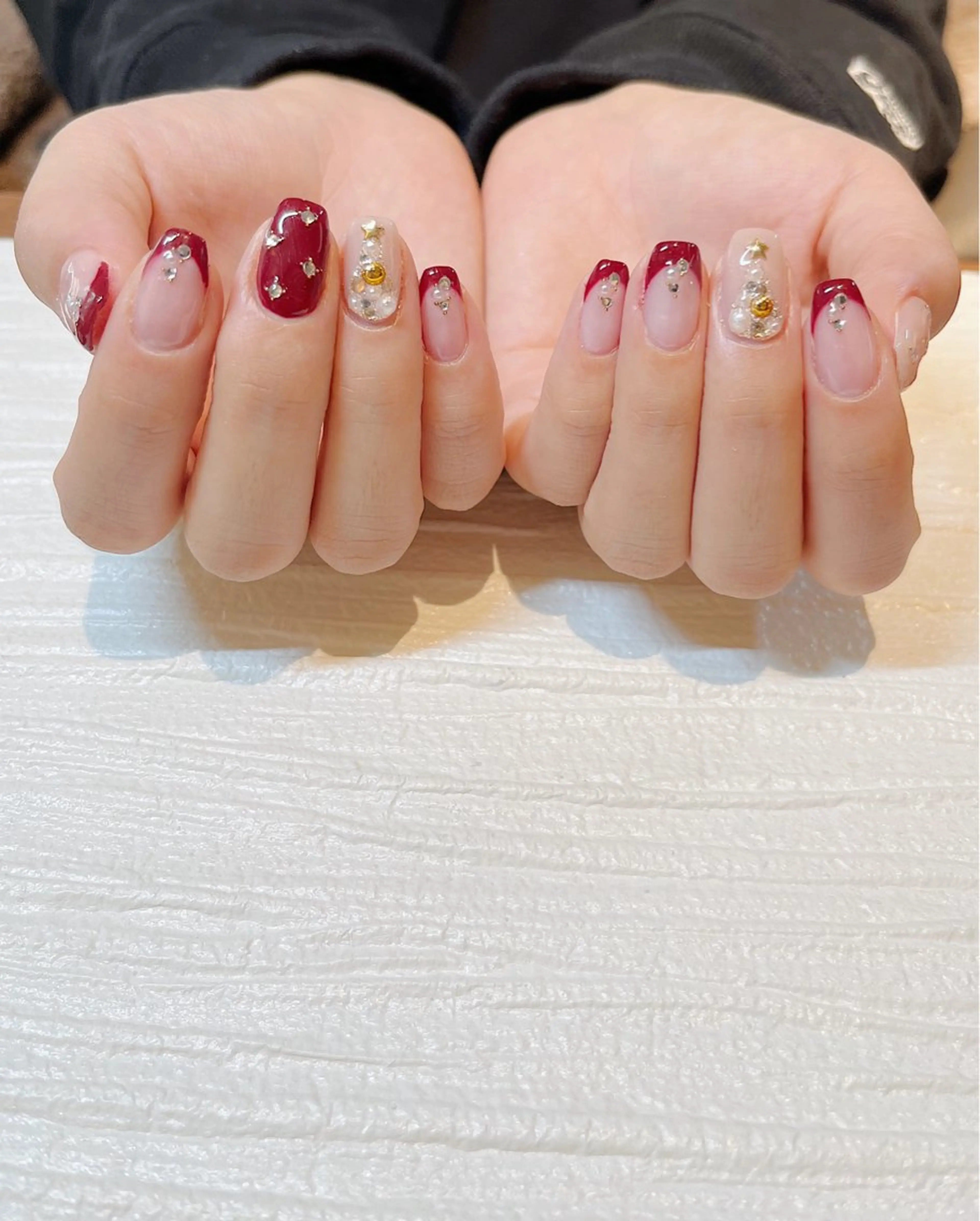 ネイル アートネイル ジェルネイル 冬ネイル クリスマス ハンドネイル NAILSALON AMULEのネイルデザイン