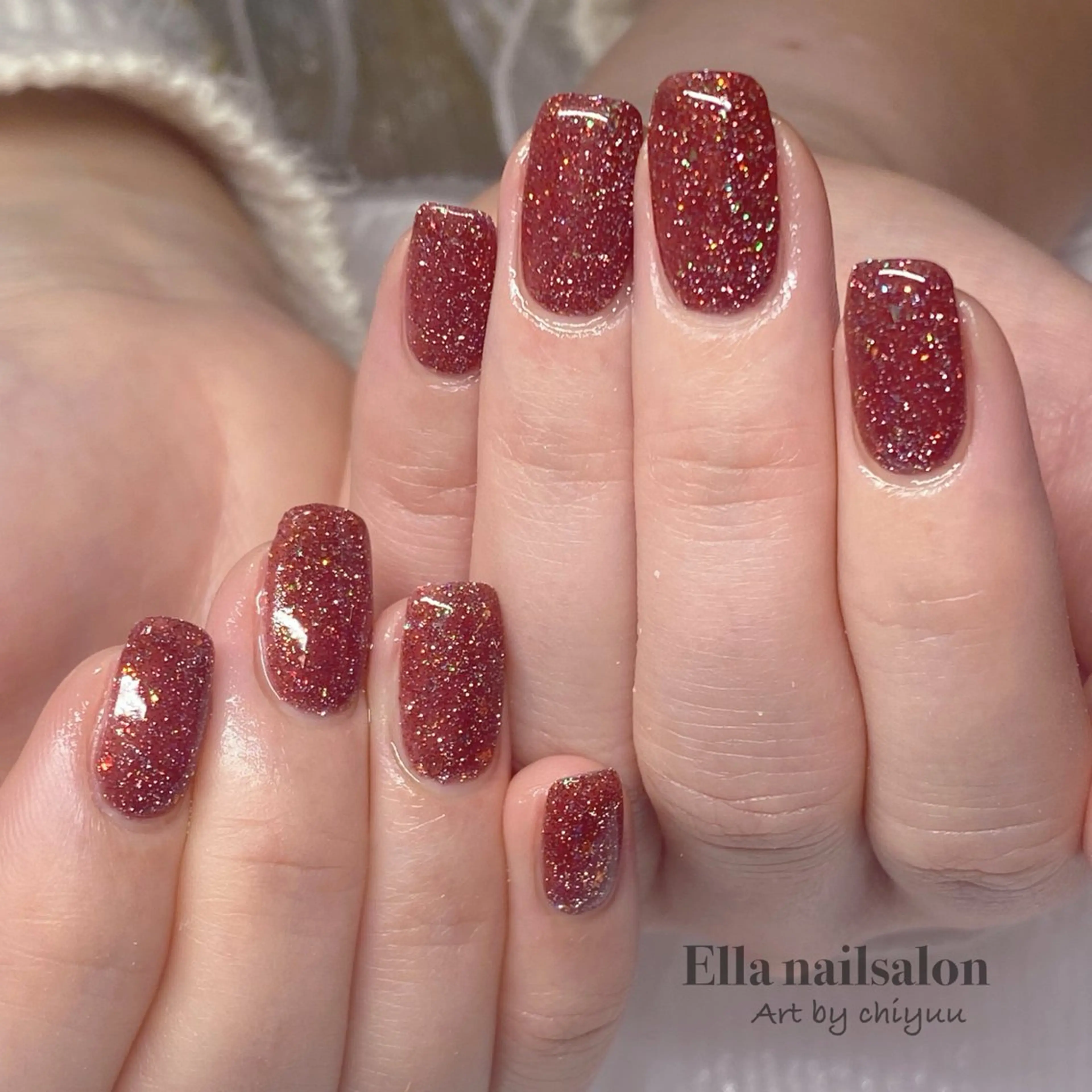 ネイル フラッシュネイル ワンカラーネイル ハンドネイル フットネイル Ella nail ちゆうのネイルデザイン