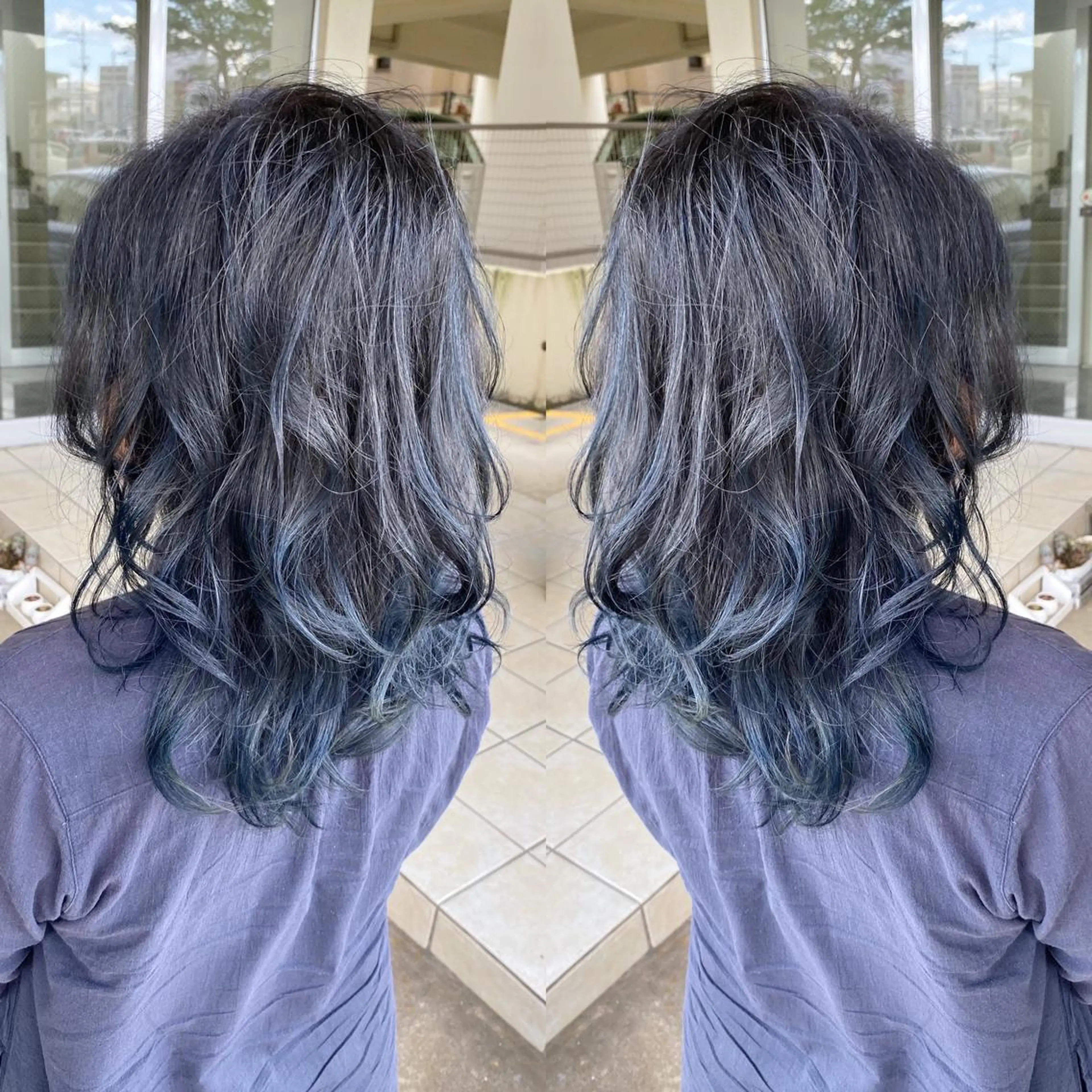 ミディアム カラー カット ヘアカラー grand juteのヘアスタイル