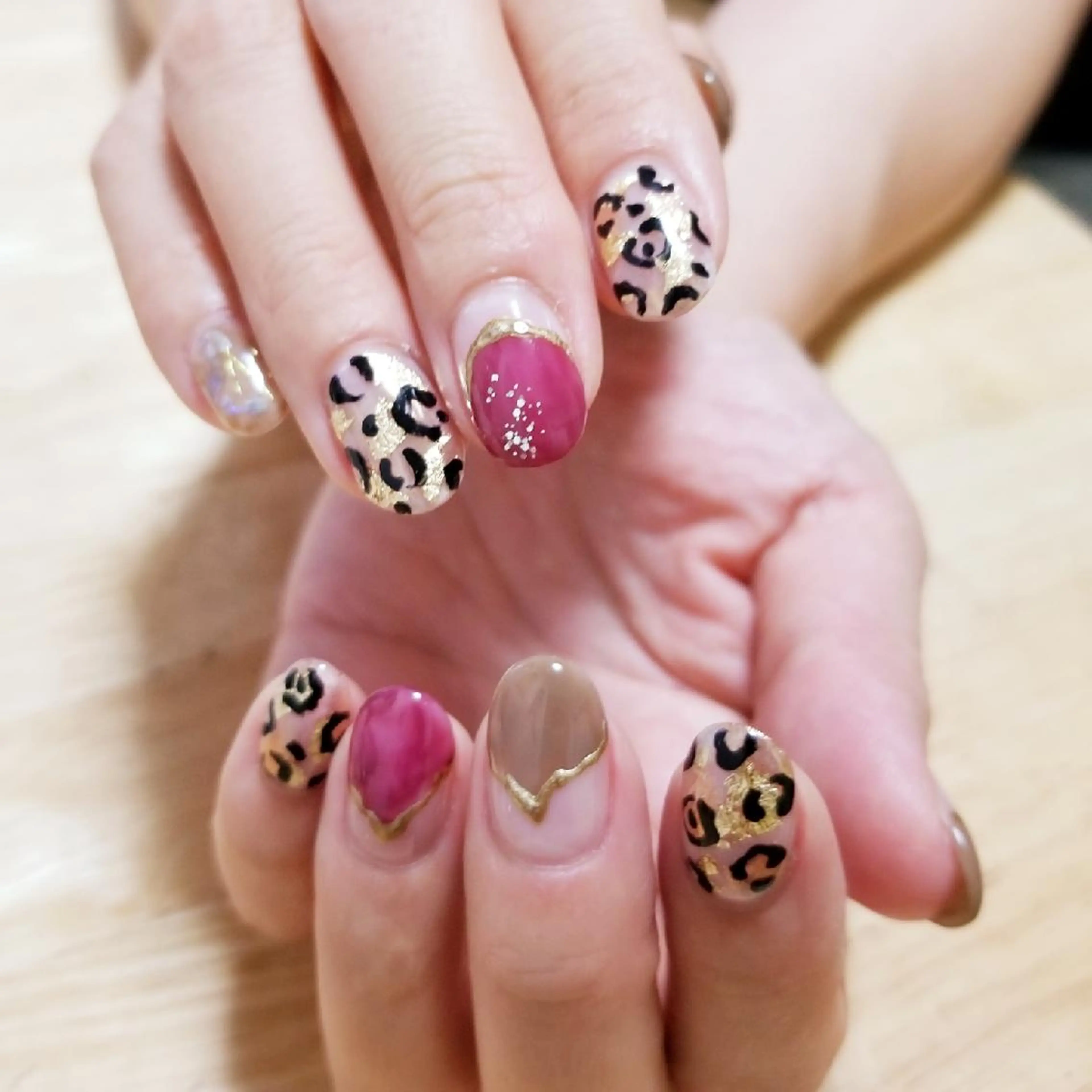 ネイル アニマル柄 クリアネイル trees_ nailのネイルデザイン