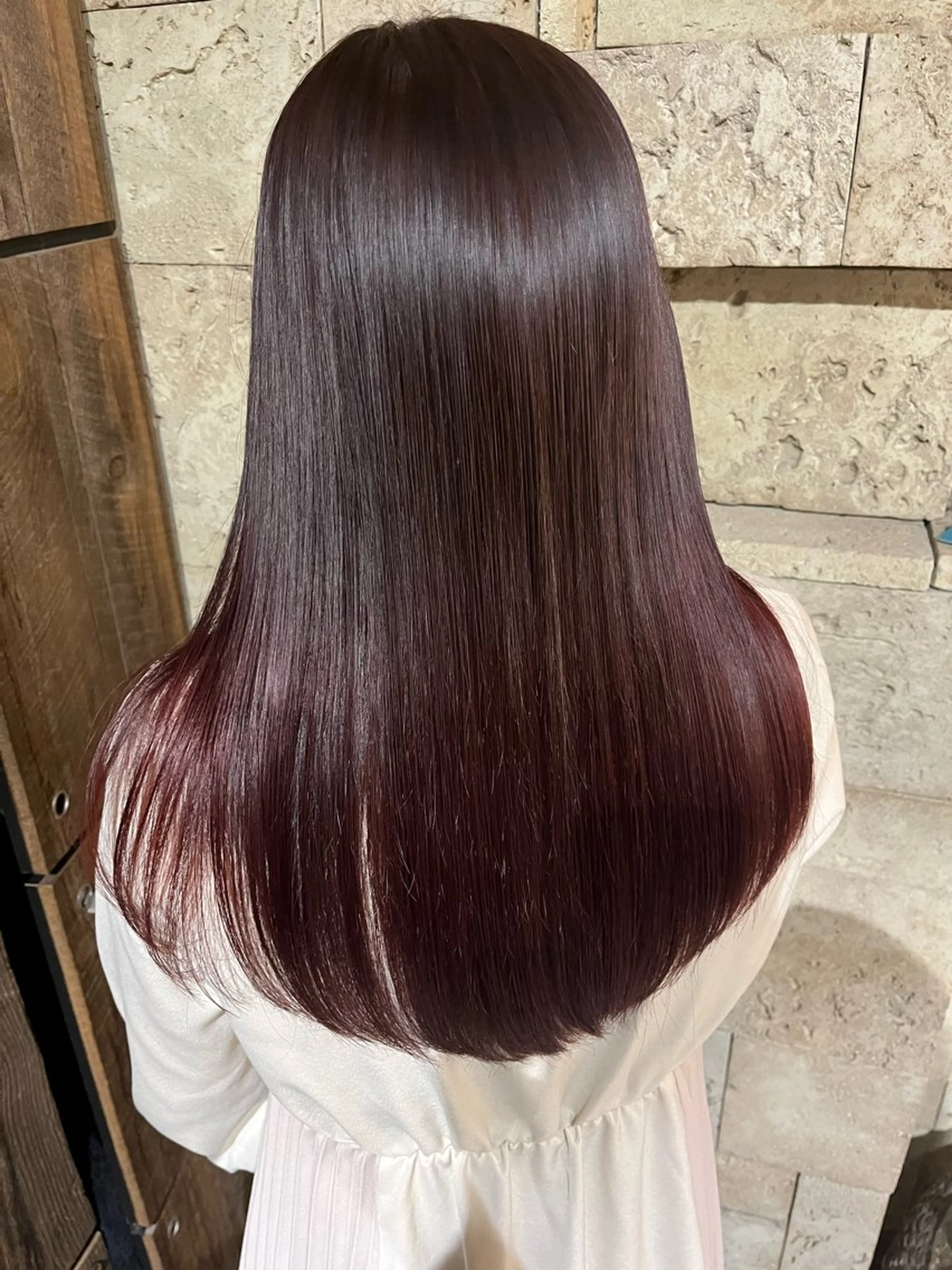 セミロング カラー カシス ピンクカラー ヘアカラー 𝑹𝒆𝒊𝒚𝒂 🥀/名駅/艶カラーのヘアスタイル