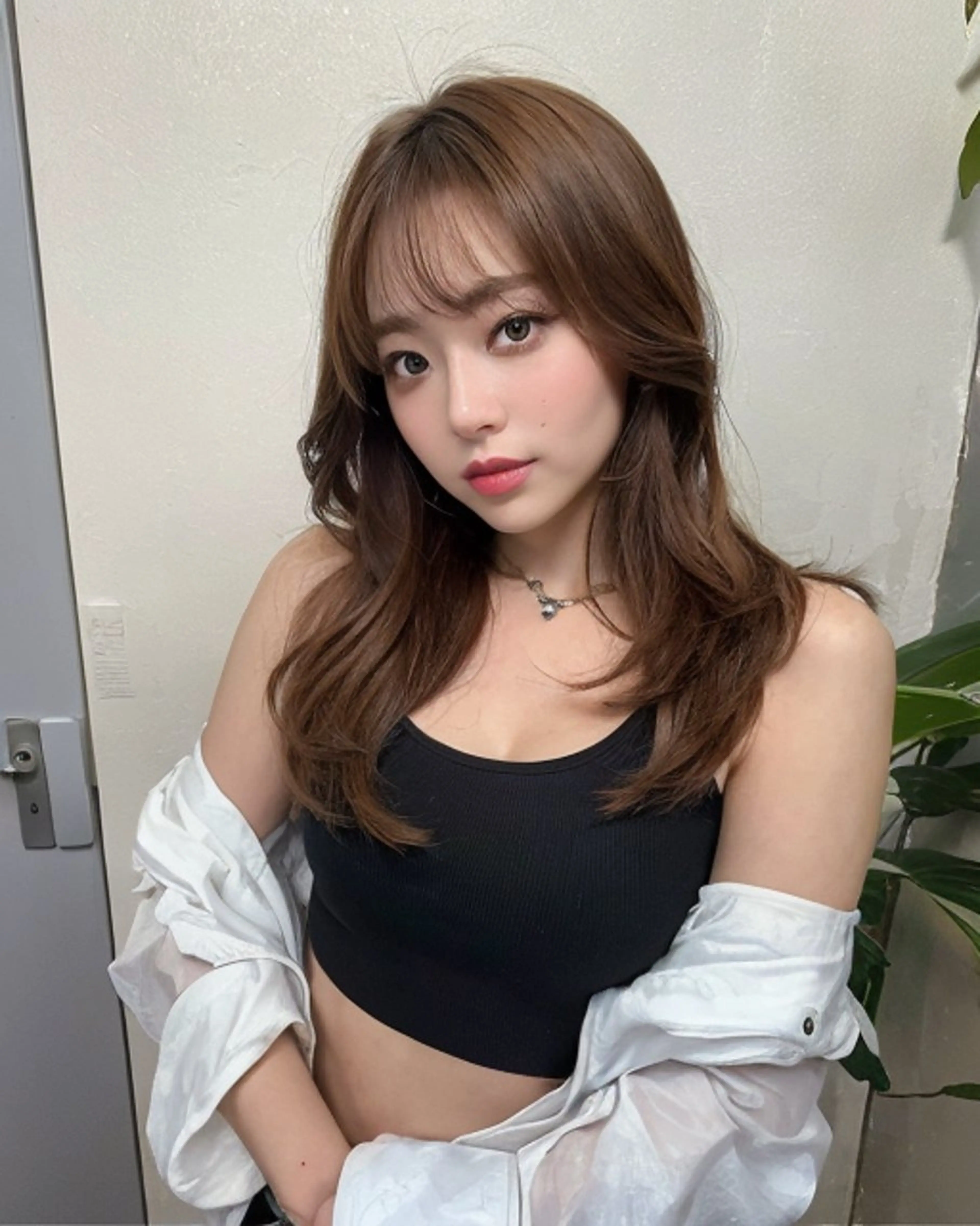 セミロング カット ヘアカラー トリートメント uniii/新宿 髪質改善/縮毛矯正のヘアスタイル