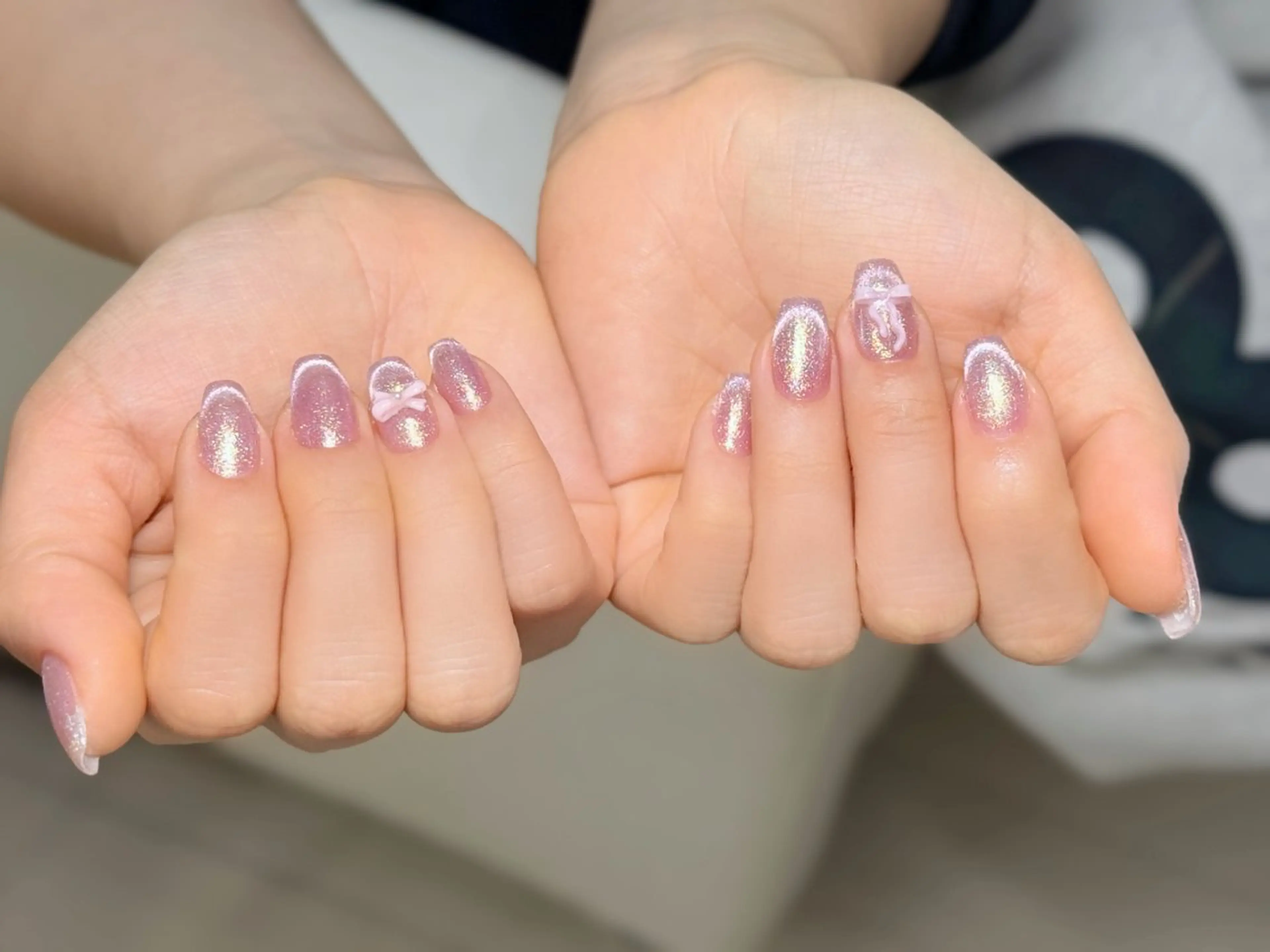 ネイル アートネイル オーロラネイル チークネイル フレンチネイル ガラスフレンチ ハンドネイル 🎀🎀YooLi Nail Salonのネイルデザイン