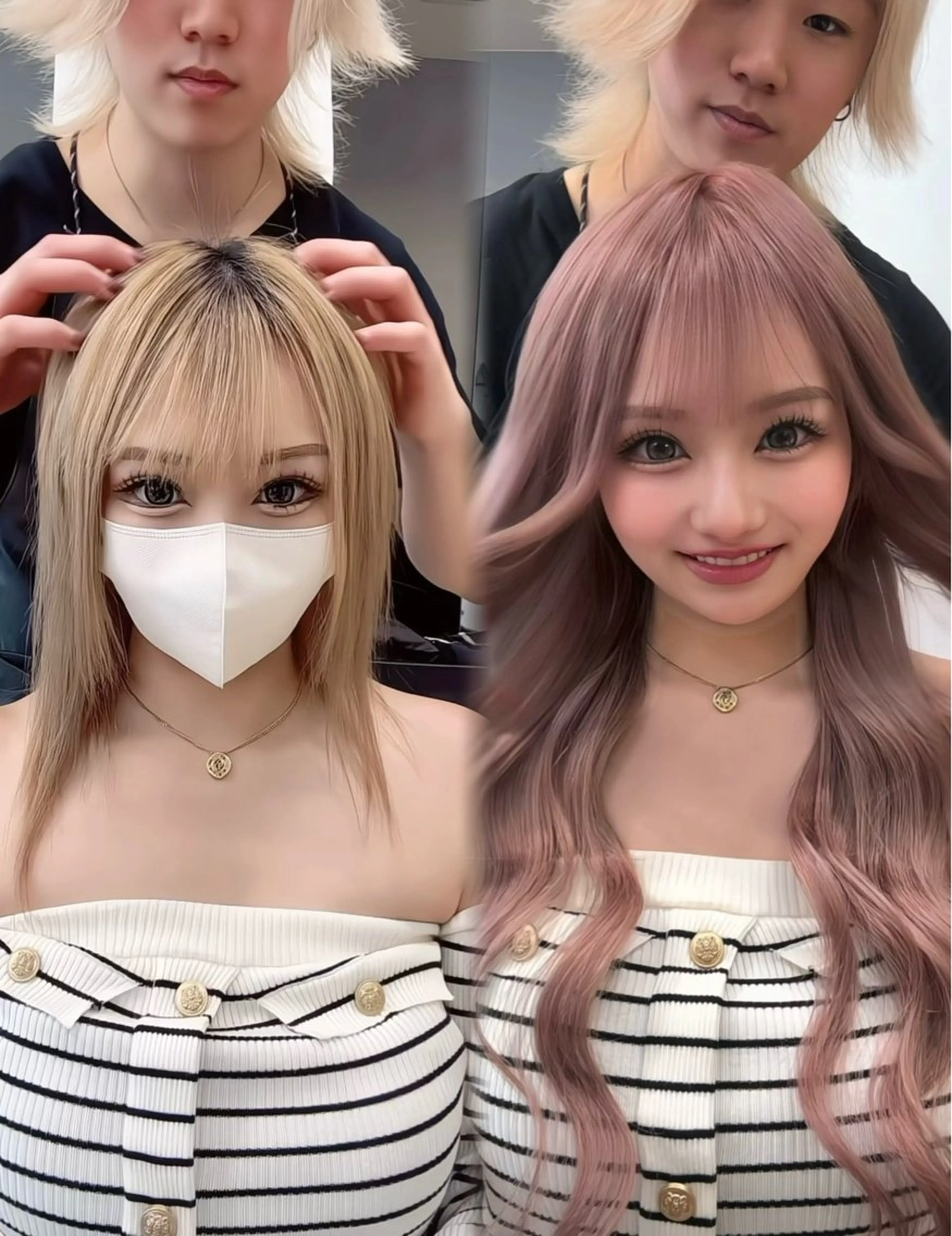 ミディアム 切りっぱなしボブ ショートボブ シールエクステ ボブ エクステ ヘアカラー エクステ 店長山田 やまでぃーのヘアスタイル