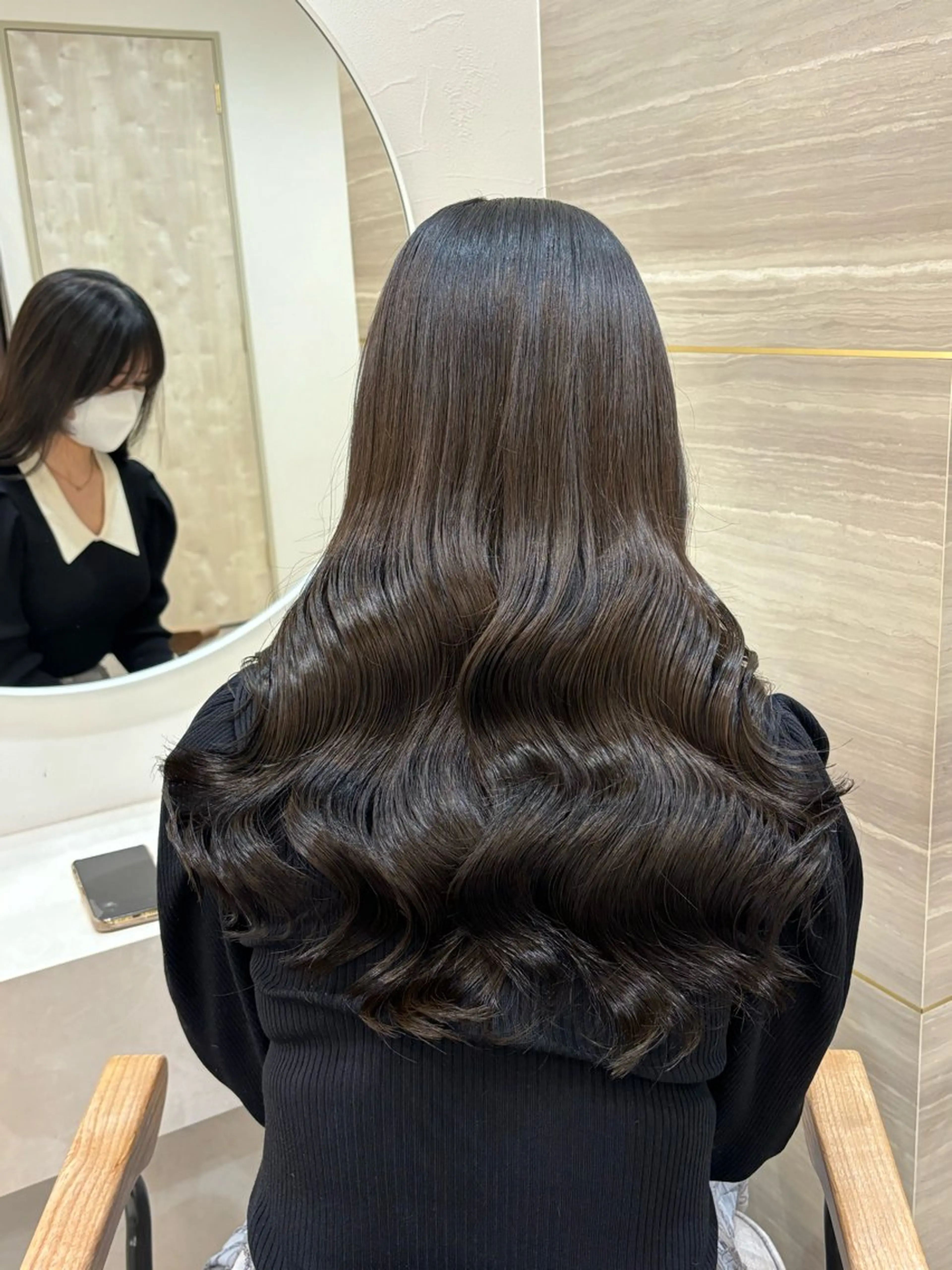 ロング カラー パーマ ヘアアレンジ メンズ 🤍韓国風レイヤー/ 艶髪🤍鳥越美羽のヘアスタイル