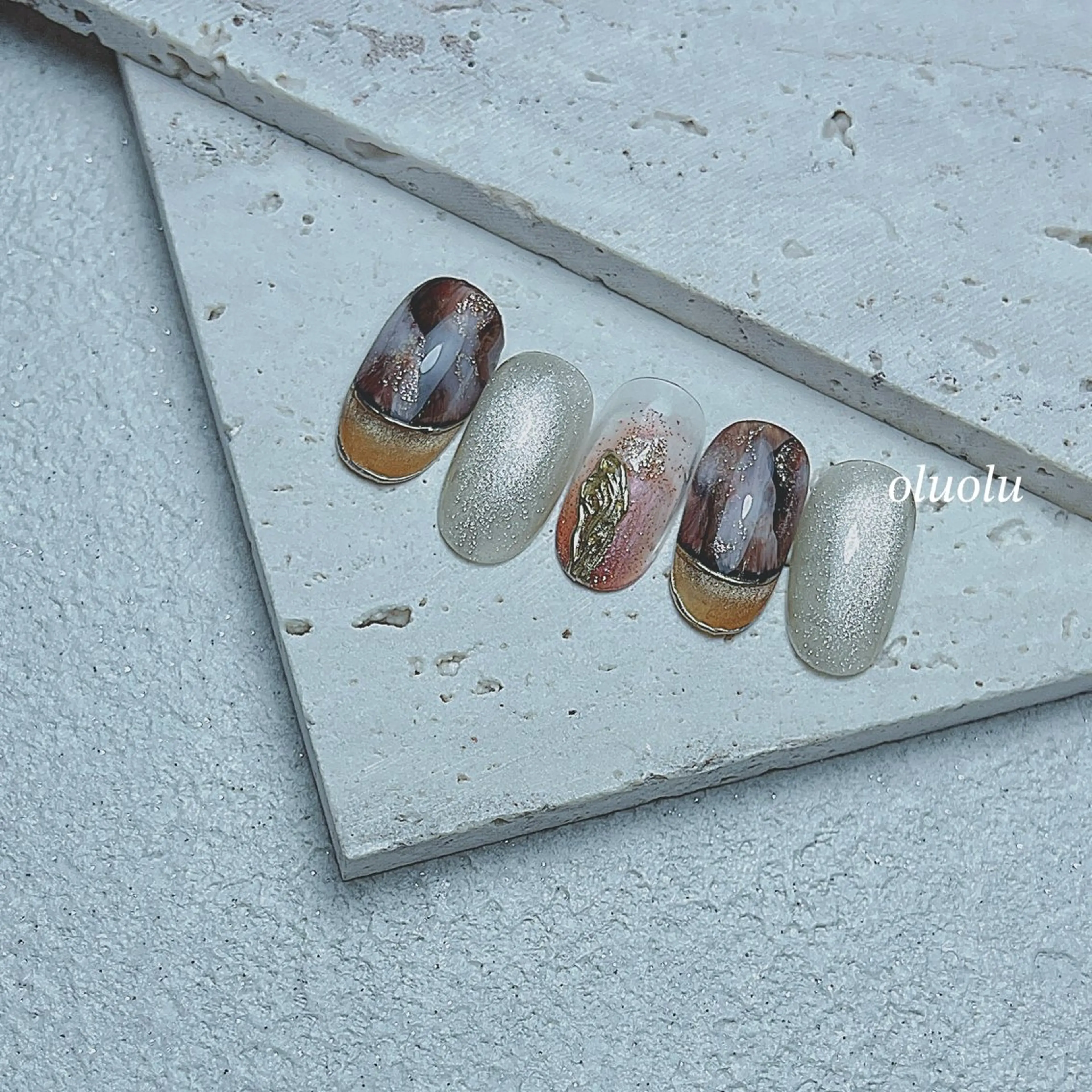 ネイル アートネイル フットネイル マグネットネイル ニュアンスネイル ハンドネイル 大村 紬華のネイルデザイン