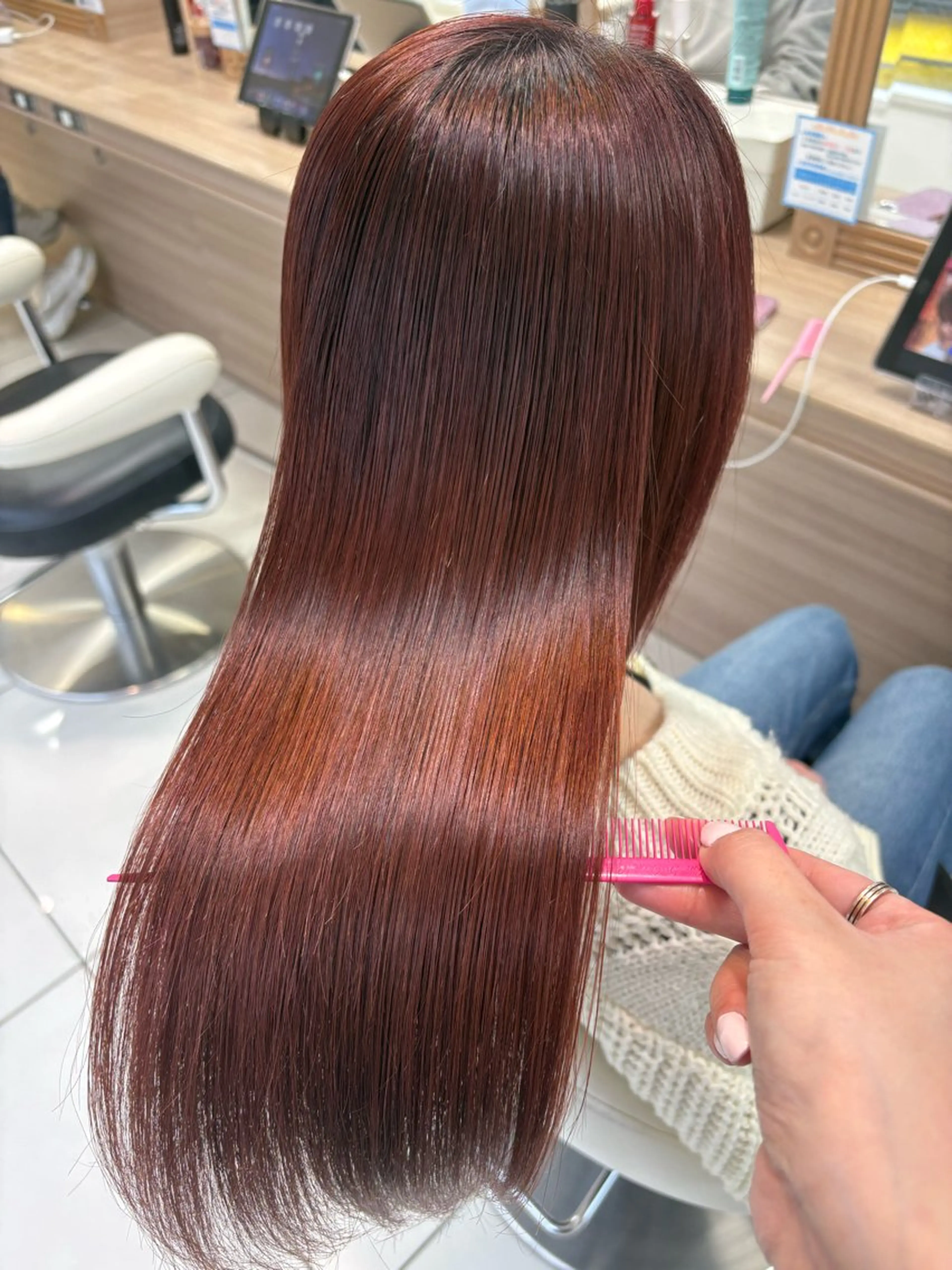 ロング カラー ピンクカラー ヘアカラー トリートメント SONOKA 🦋のヘアスタイル