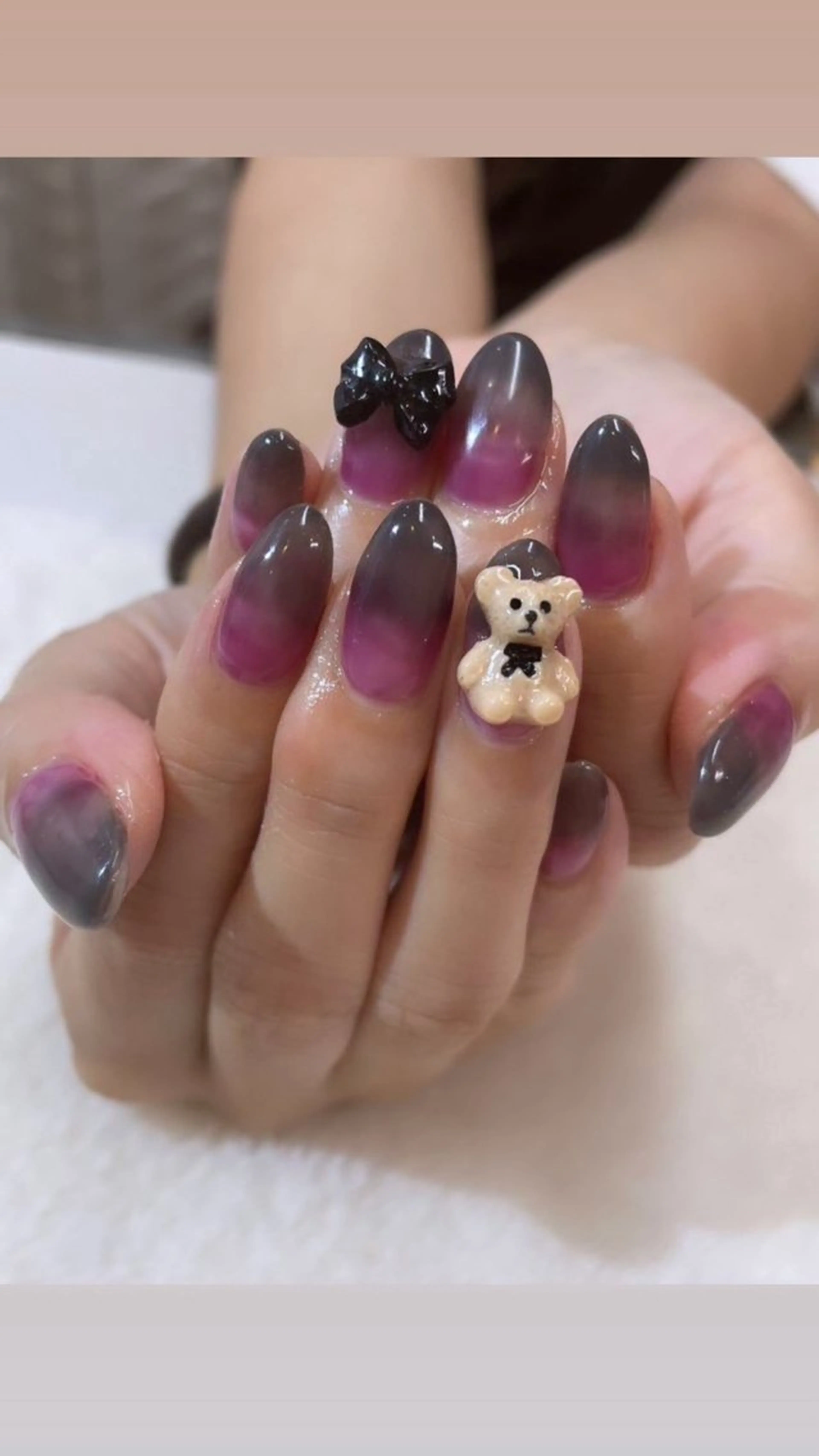 ネイル グラデーション リボン ハンドネイル ハンドケア 心斎橋Salon Epokkuのネイルデザイン