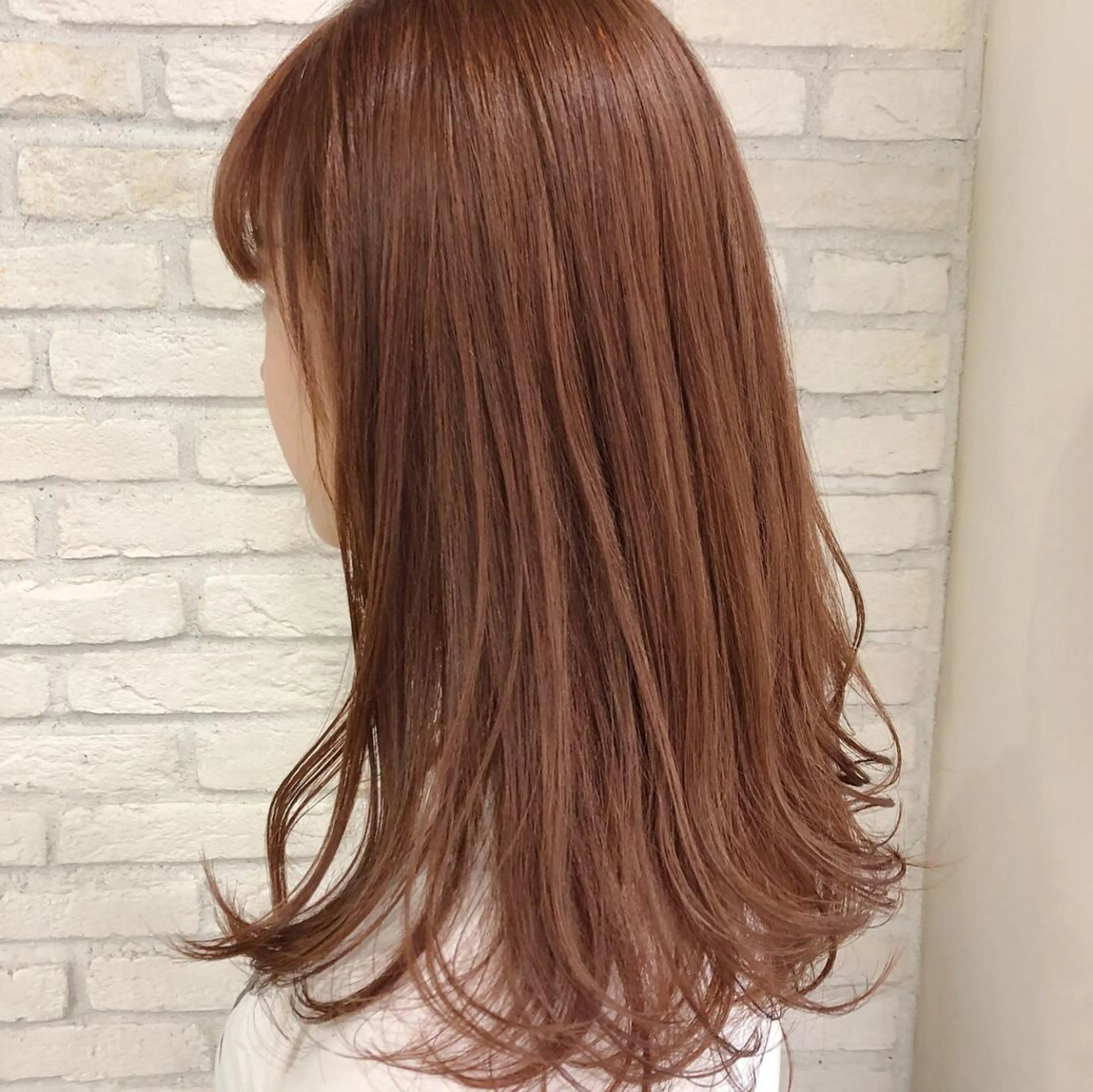 セミロング カラー ベージュカラー オレンジ オレンジベージュ HAUS 片山みほのヘアスタイル