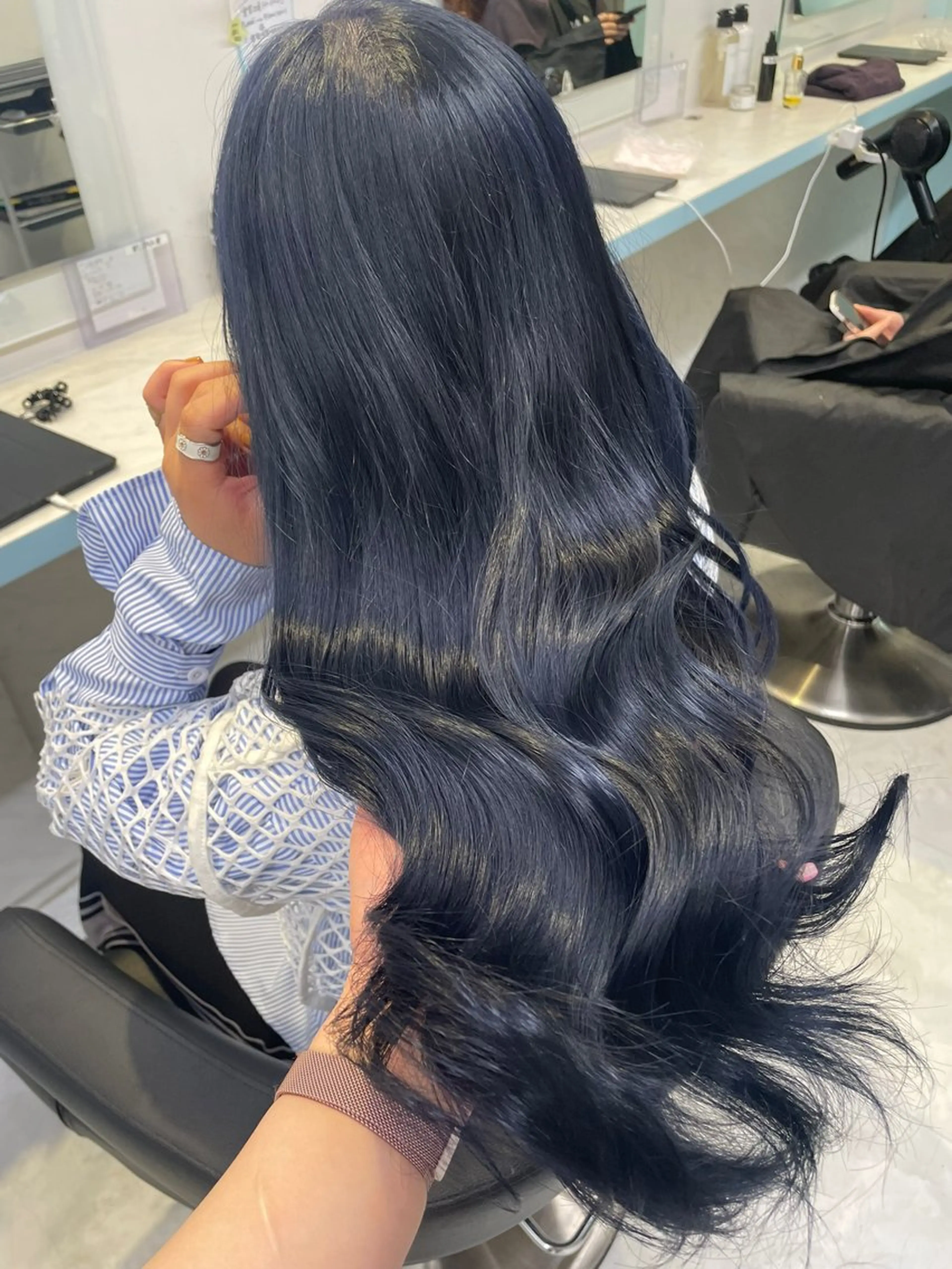 ロング カラー ダブルカラー 💙ハイトーン韓国風 色白ヘア💙manaのヘアスタイル