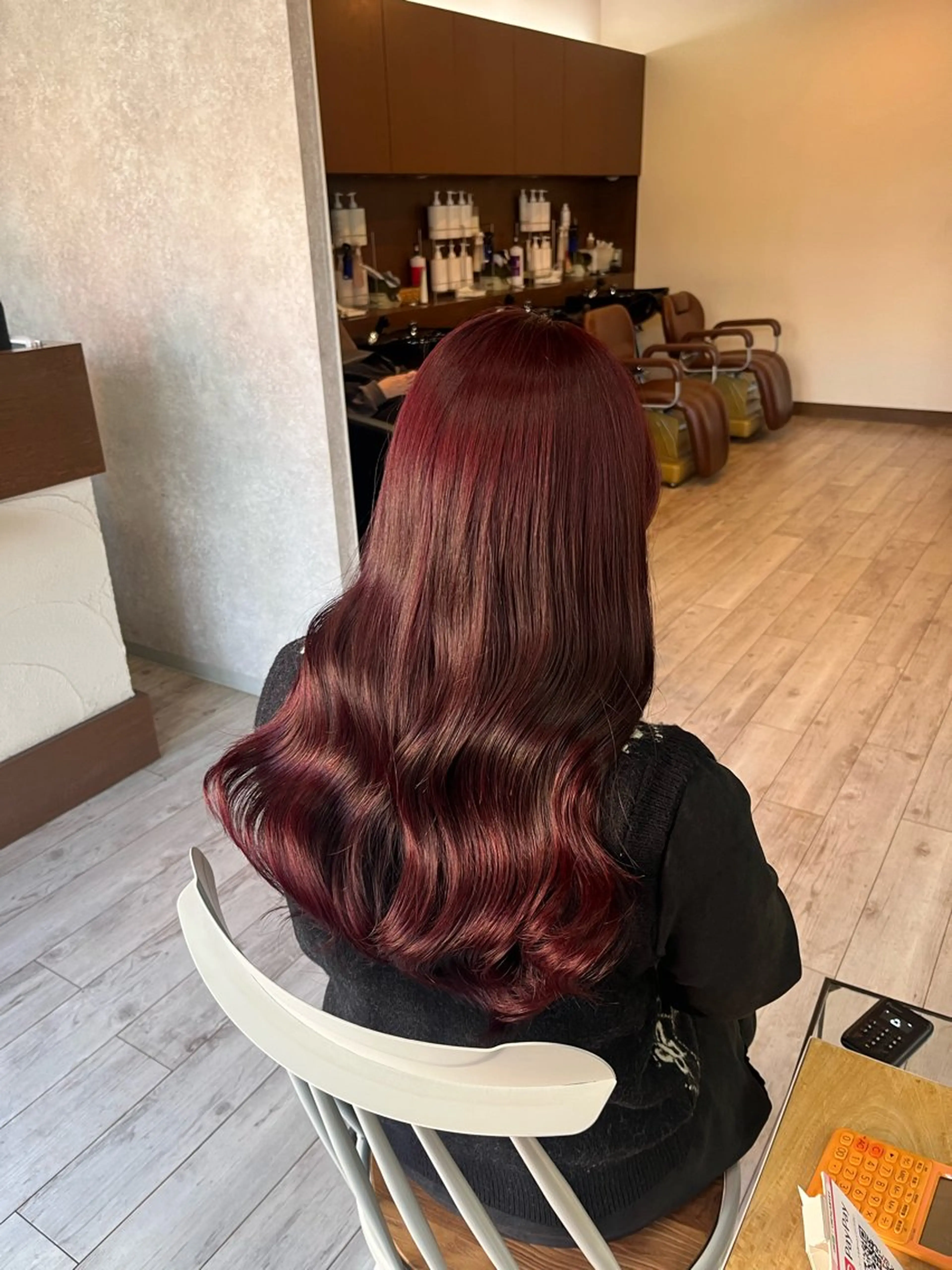 ロング カラー レッドカラー ヘアカラー トリートメント 村田梨乃/ minim hairのヘアスタイル