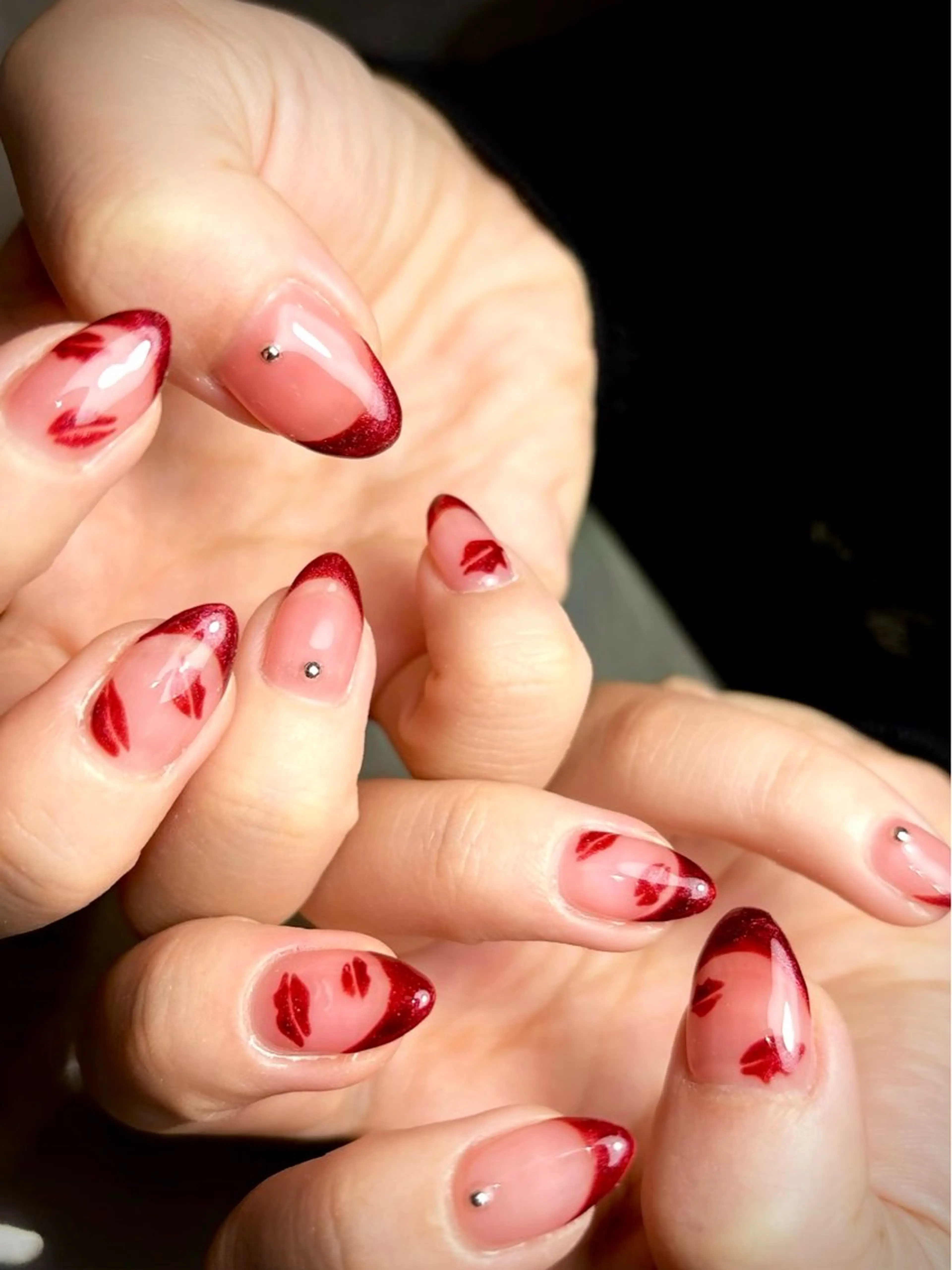 ネイル アートネイル シンプルネイル バレンタイン 鈴木 誉のネイルデザイン