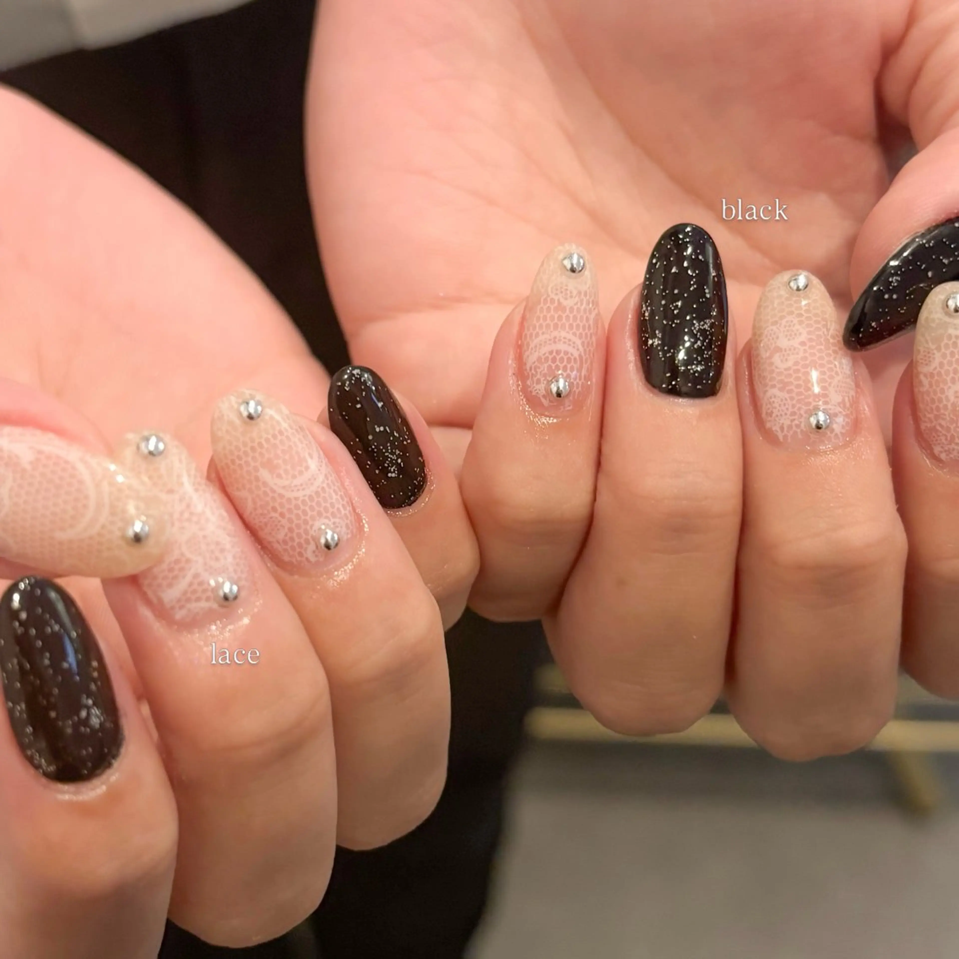 ネイル レース ハンドネイル IZUMIꕤnail 堺筋本町｜心斎橋のネイルデザイン