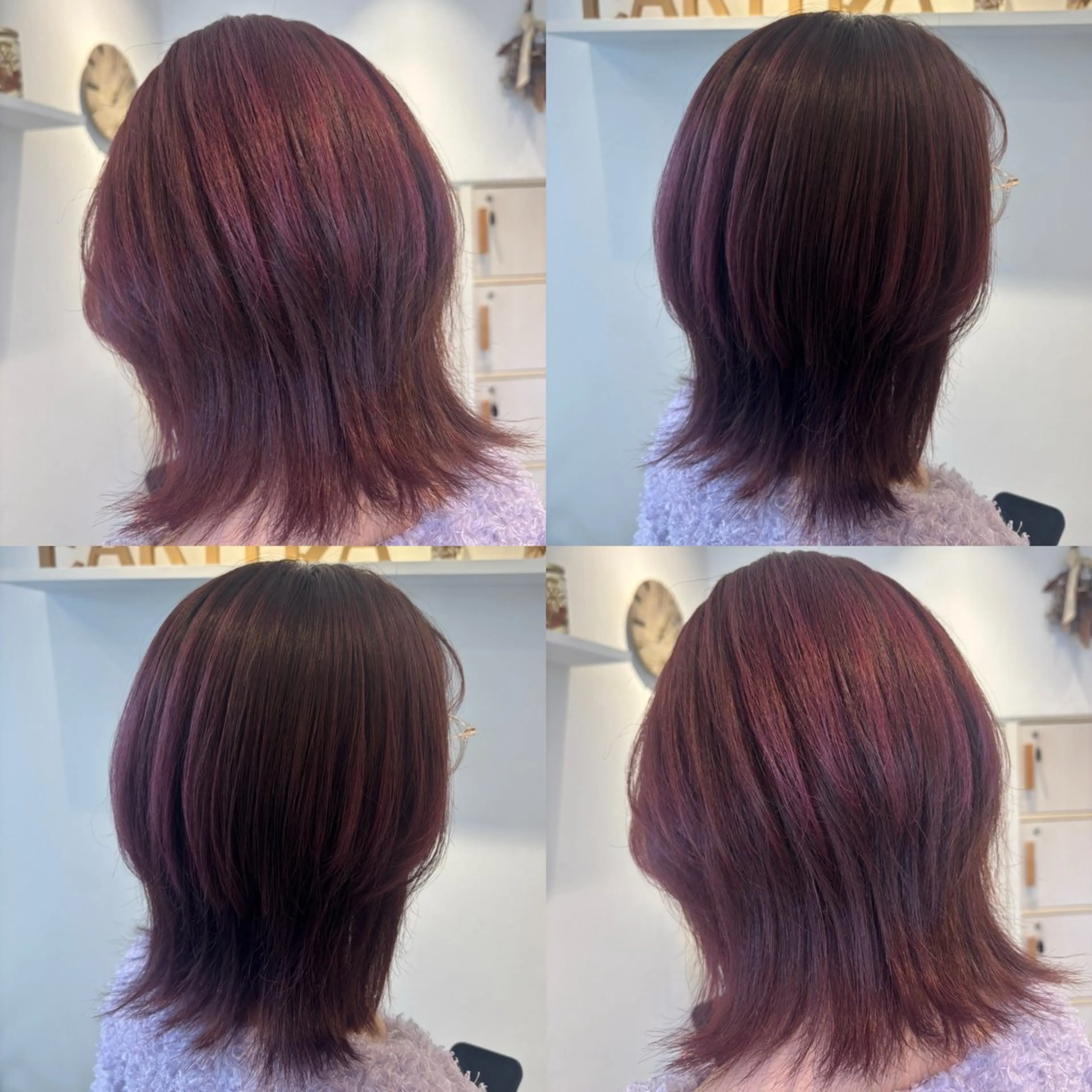 カラー ピンクカラー レッドカラー お客様満足度No.1 🐶柴田みどりのヘアスタイル