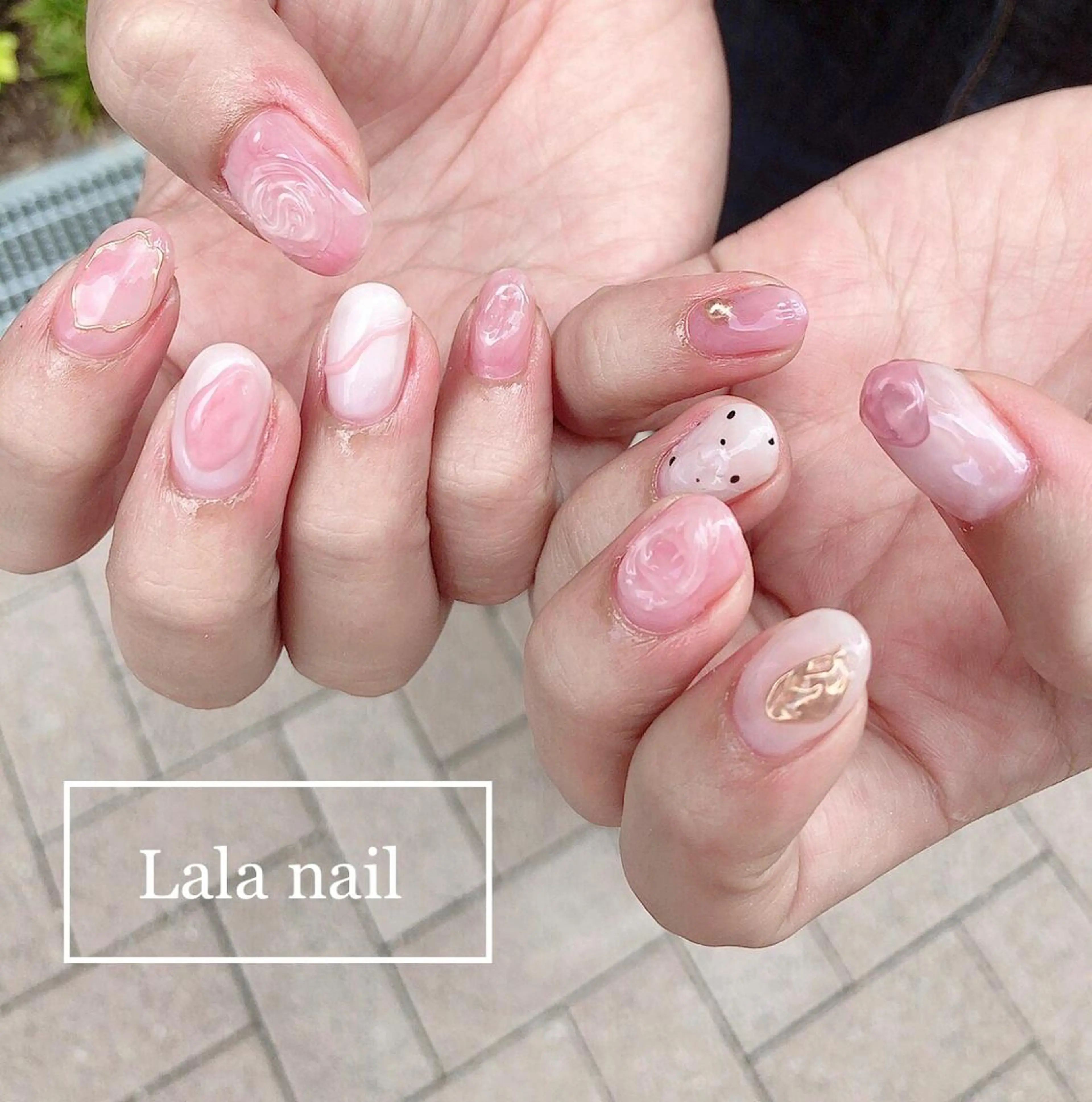 ネイル ピンク 夏ネイル Lala nailのネイルデザイン