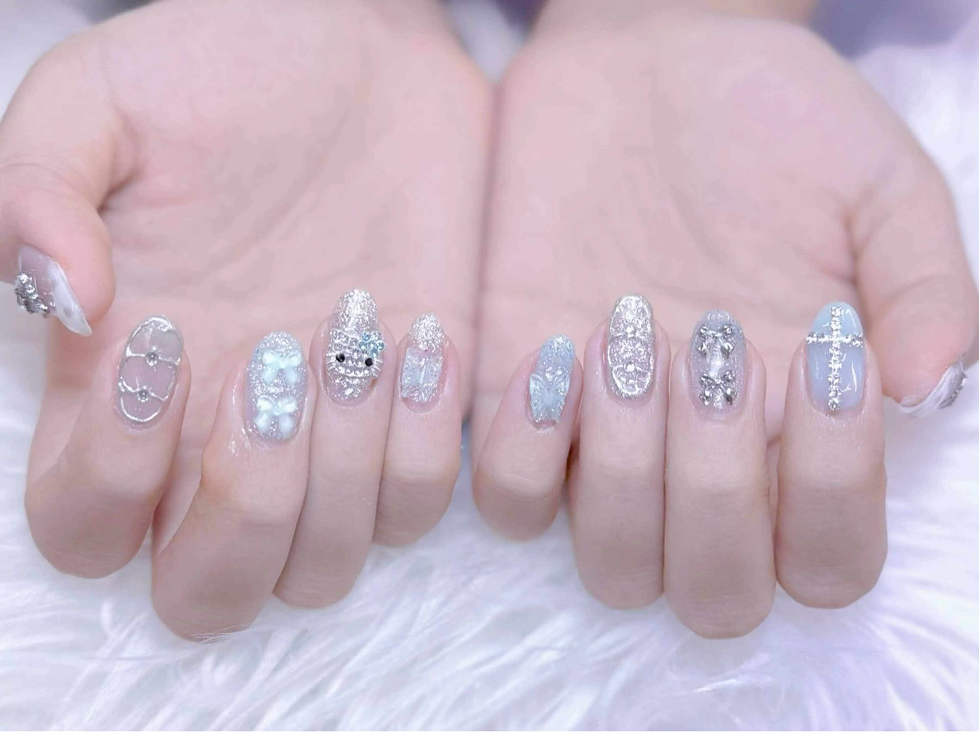ネイル チークネイル 長さ出し フラッシュネイル フレンチネイル グラデーション ハンドネイル AN NAIL SALONのネイルデザイン