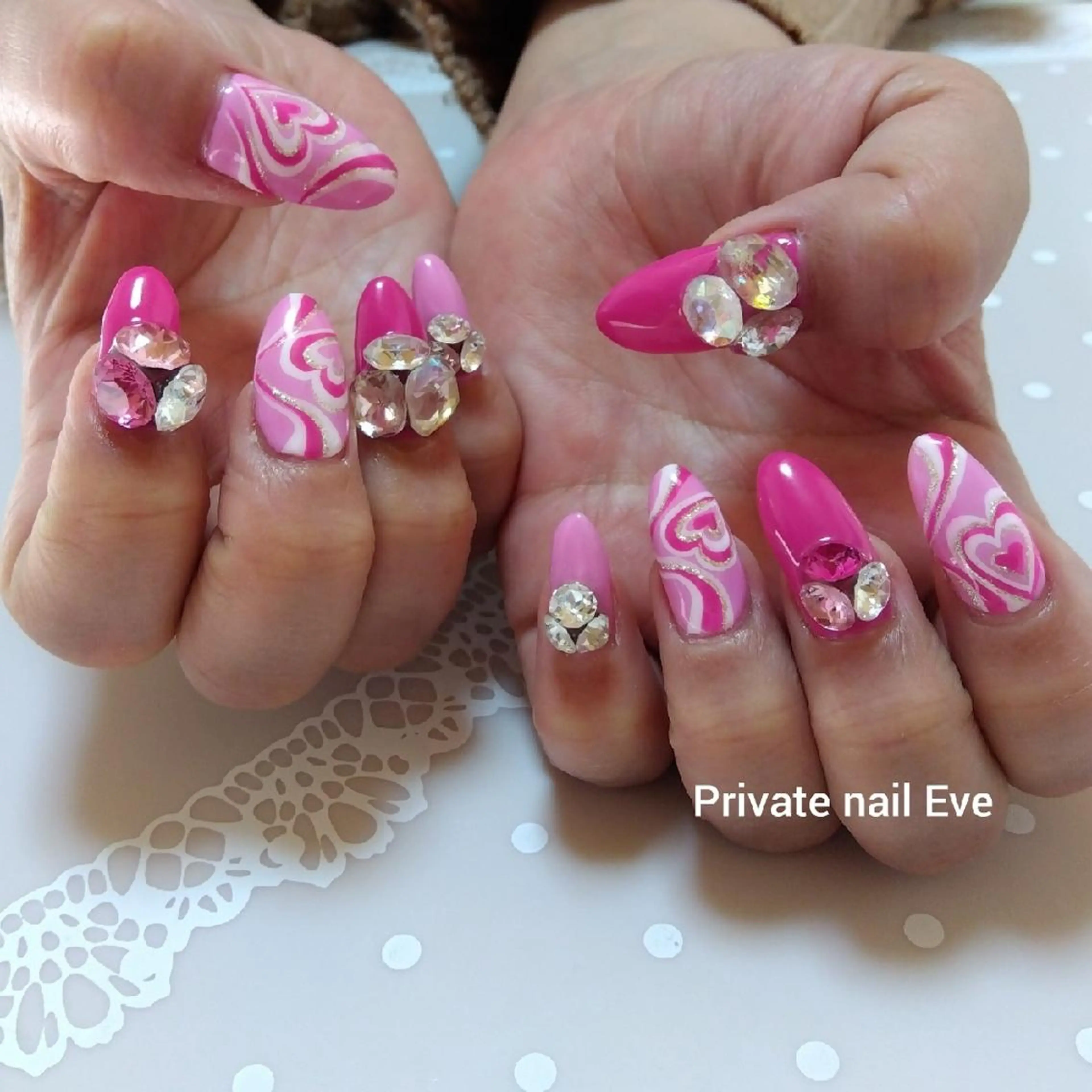 ネイル ハート ハンドネイル ネイル junkoのネイルデザイン