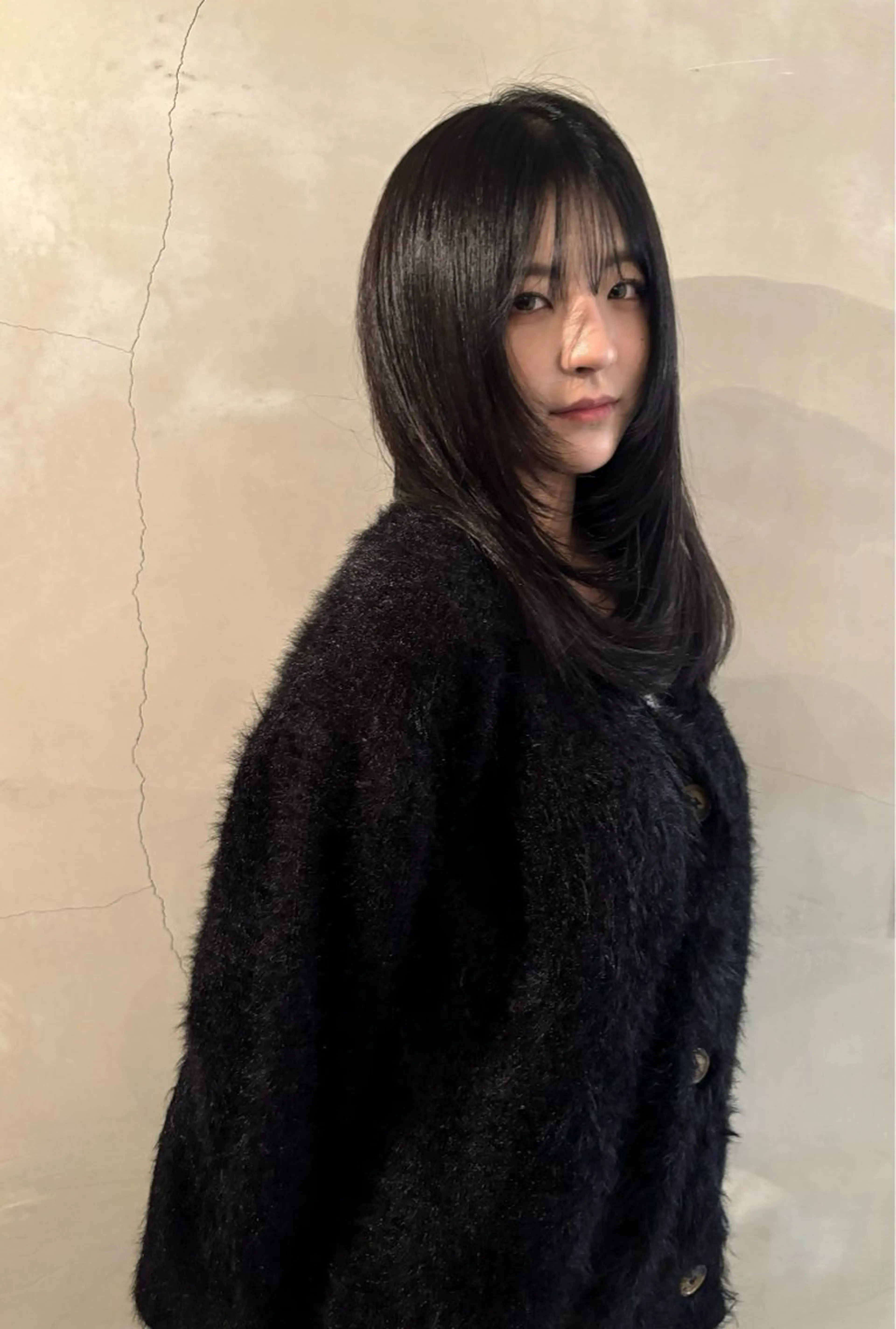 ミディアム カラー レイヤーカット 小顔カット カット ヘアカラー 林　蓮／レイヤー ／透明感カラーのヘアスタイル