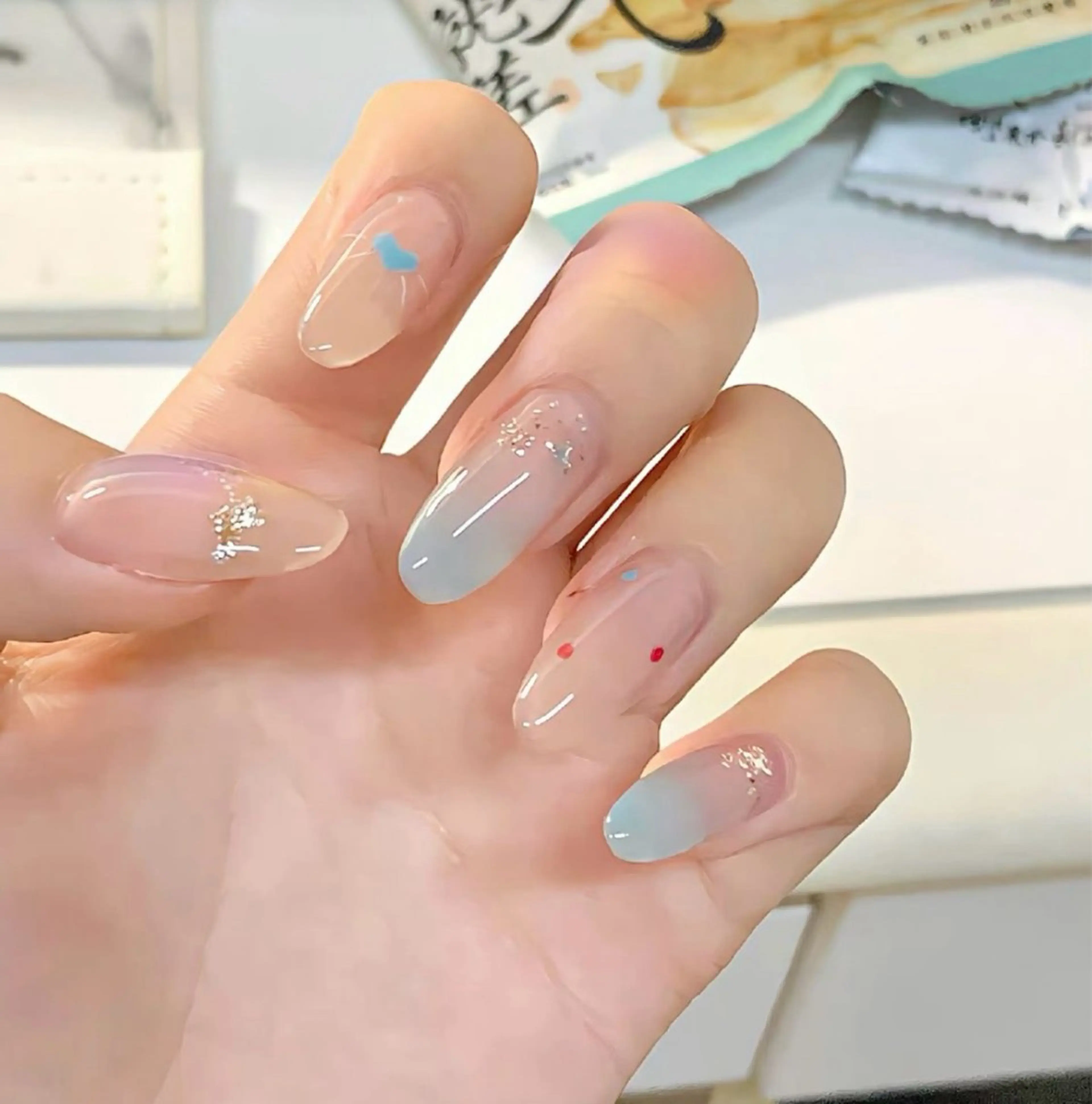 ネイル 韓国ネイル 持ち込み ニュアンスネイル ネイルチップ ハンドネイル TABI ANA.CHUOのネイルデザイン