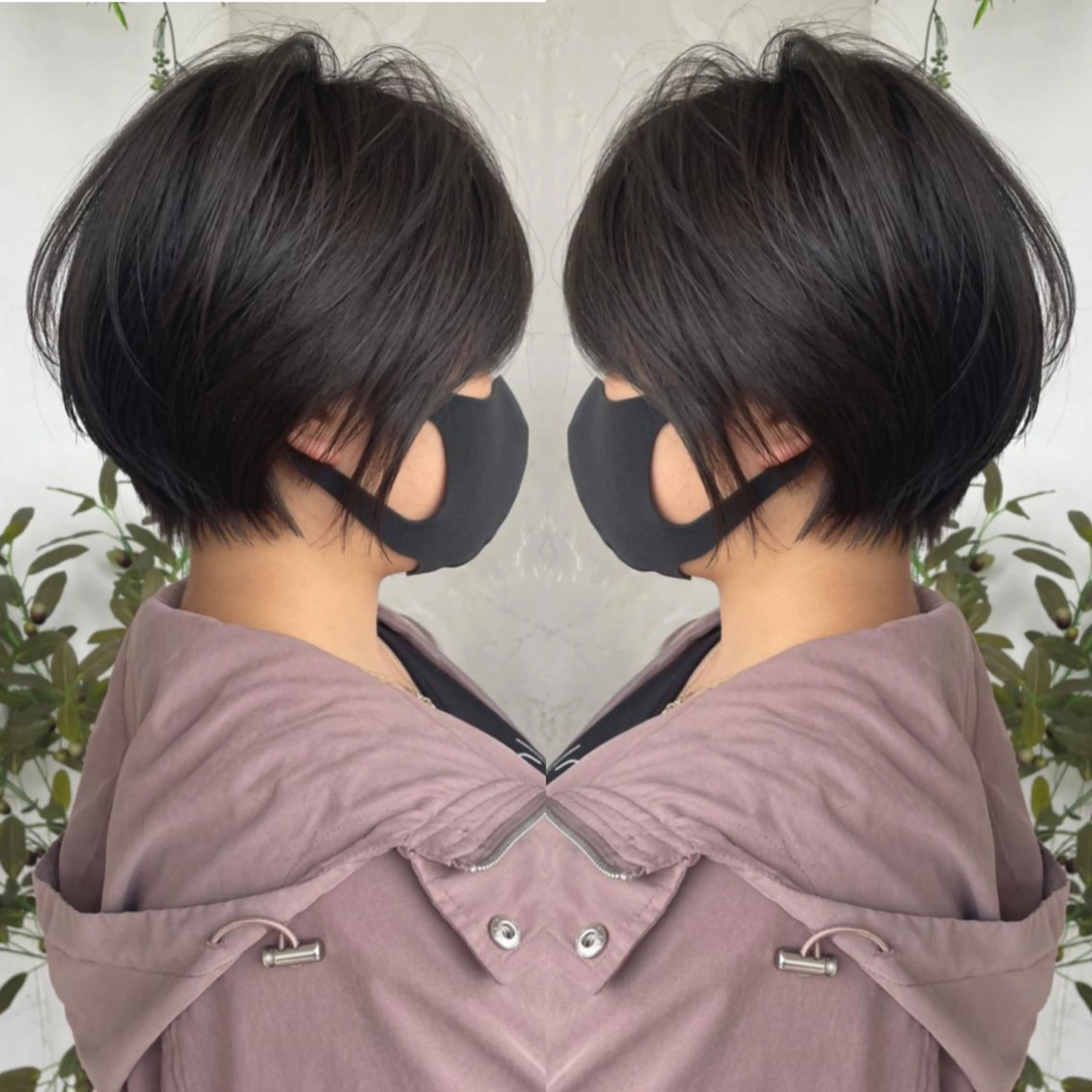 ショート カラー ショートボブ ハンサムショート 丸みショート デザインカラー ハイライトカラー カット ヘアカラー トリートメント 京都大人女性ショート 徒歩1分/秋山のヘアスタイル