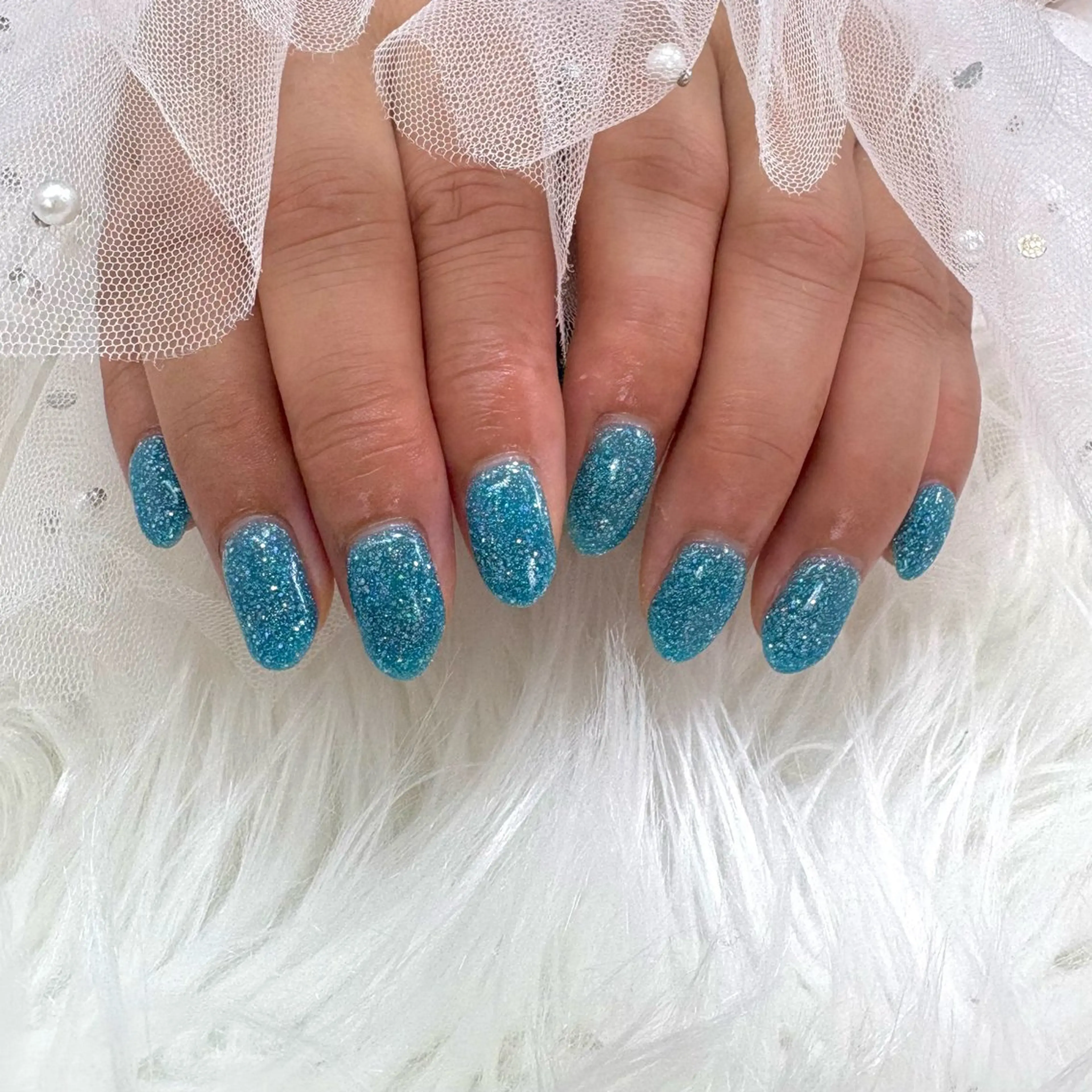 ネイル 水色 ワンカラーネイル ハンドネイル SHINE nail salonのネイルデザイン