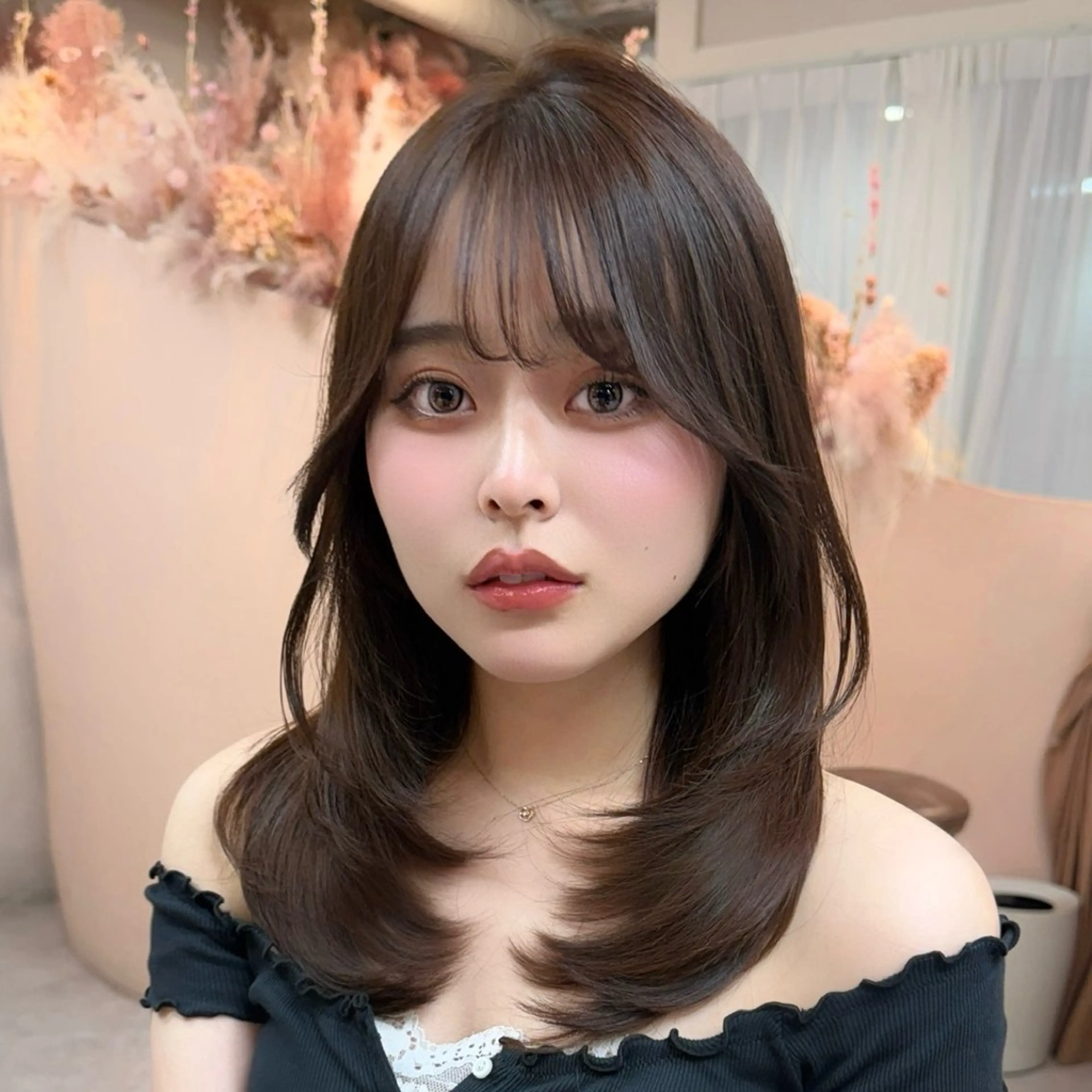 セミロング カット ヘアカラー トリートメント ♡韓国/レイヤー カット/Ayana♡のヘアスタイル