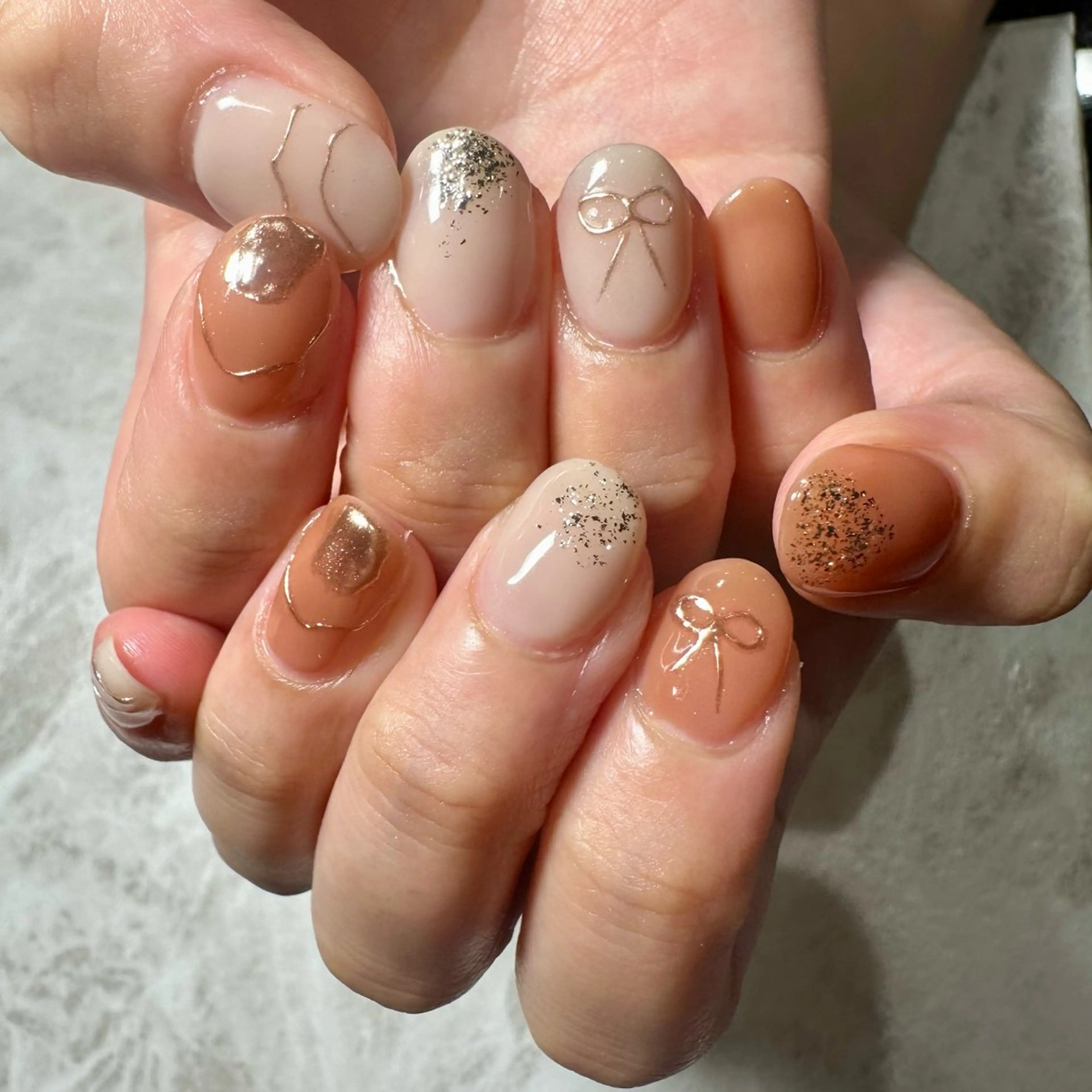 ネイル アートネイル ミラーネイル リボン a Tomokaのネイルデザイン