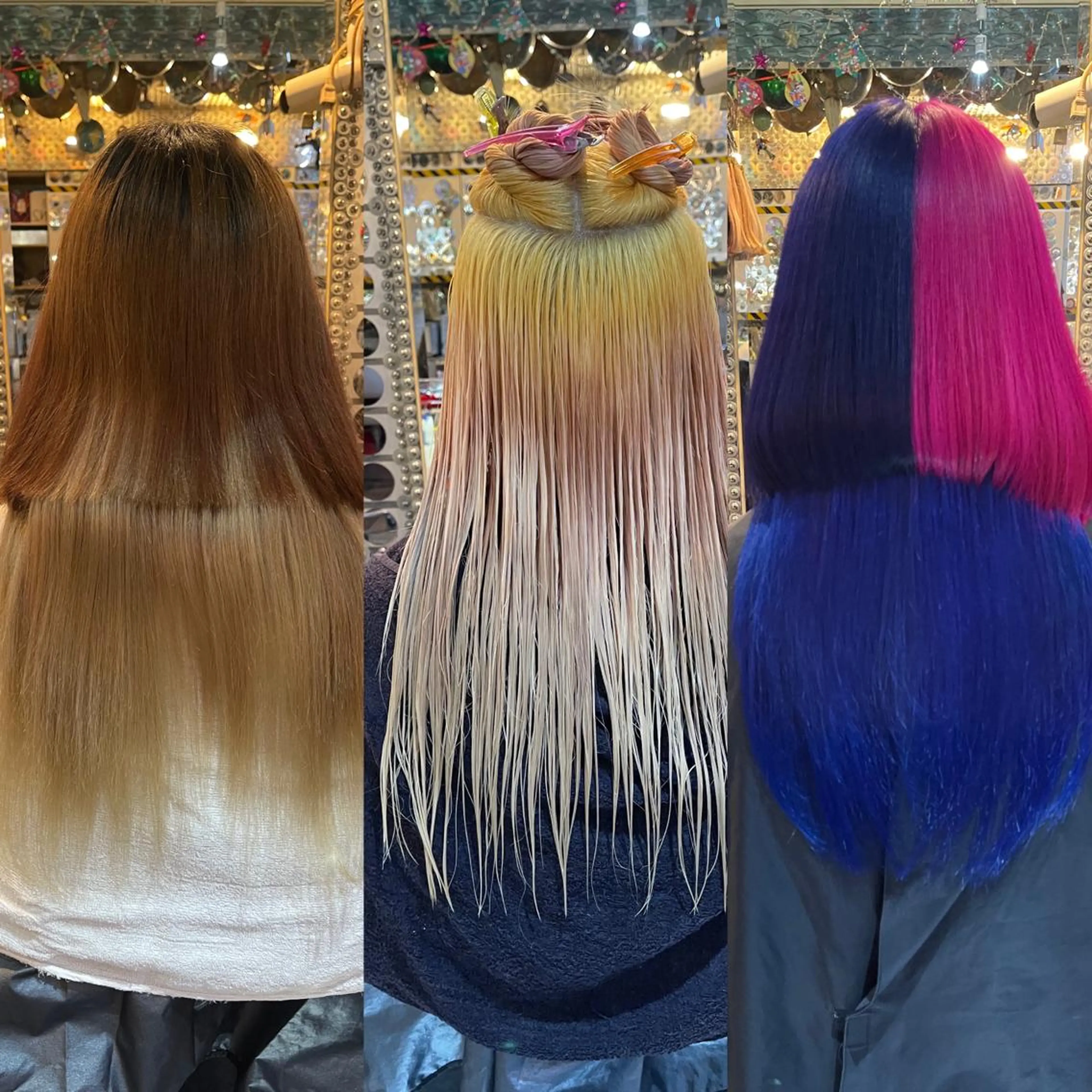 ミディアム カラー ヘアアレンジ 🌈派手髪エクステ ブレイズ🌈ひろとのヘアスタイル