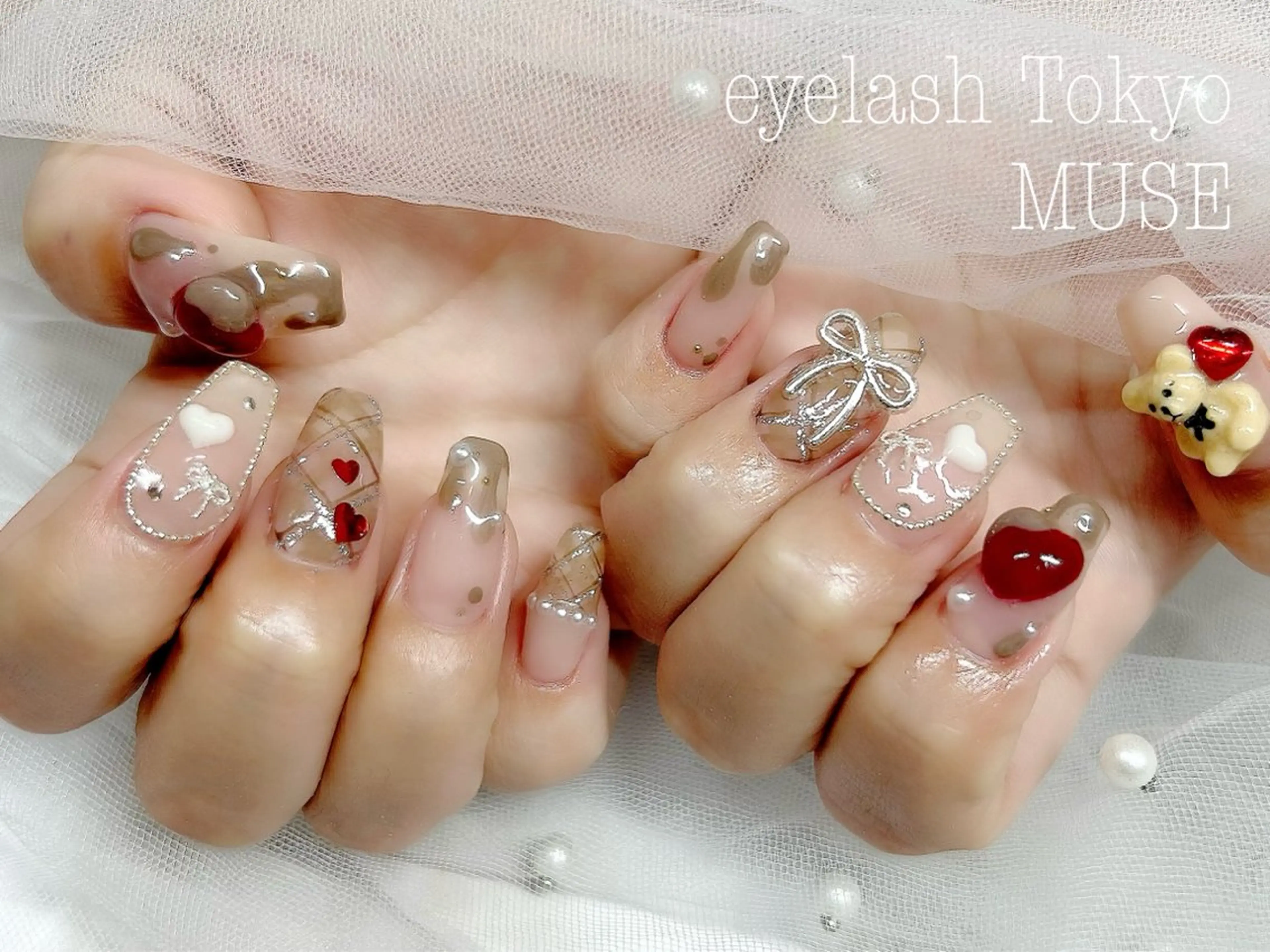 ネイル アートネイル ジェルネイル 持ち込み パラジェル バレンタイン tanaka ◡̈のネイルデザイン