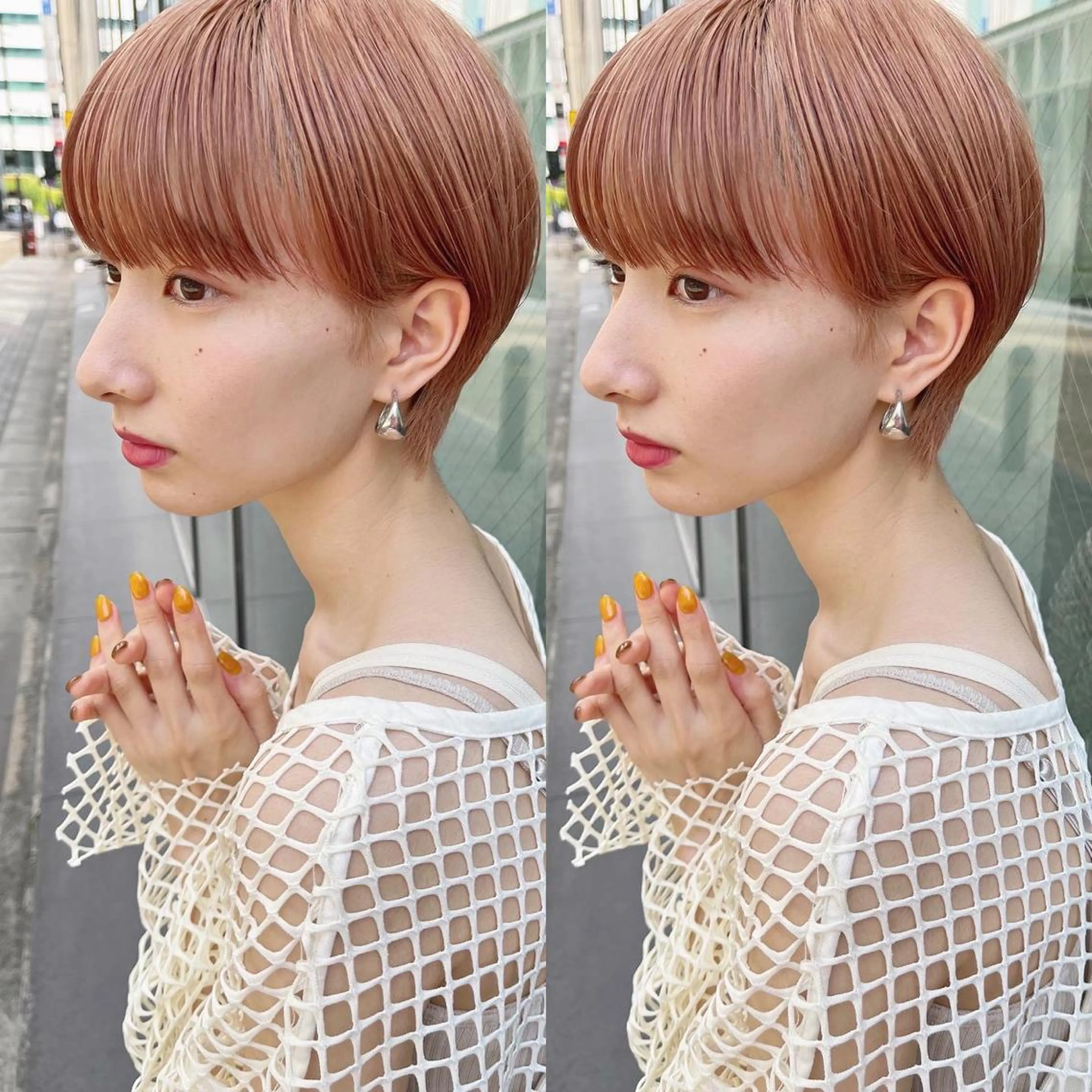 ショート カラー パーマ ヘアアレンジ ✨艶髪✨ 奈須晴香のヘアスタイル