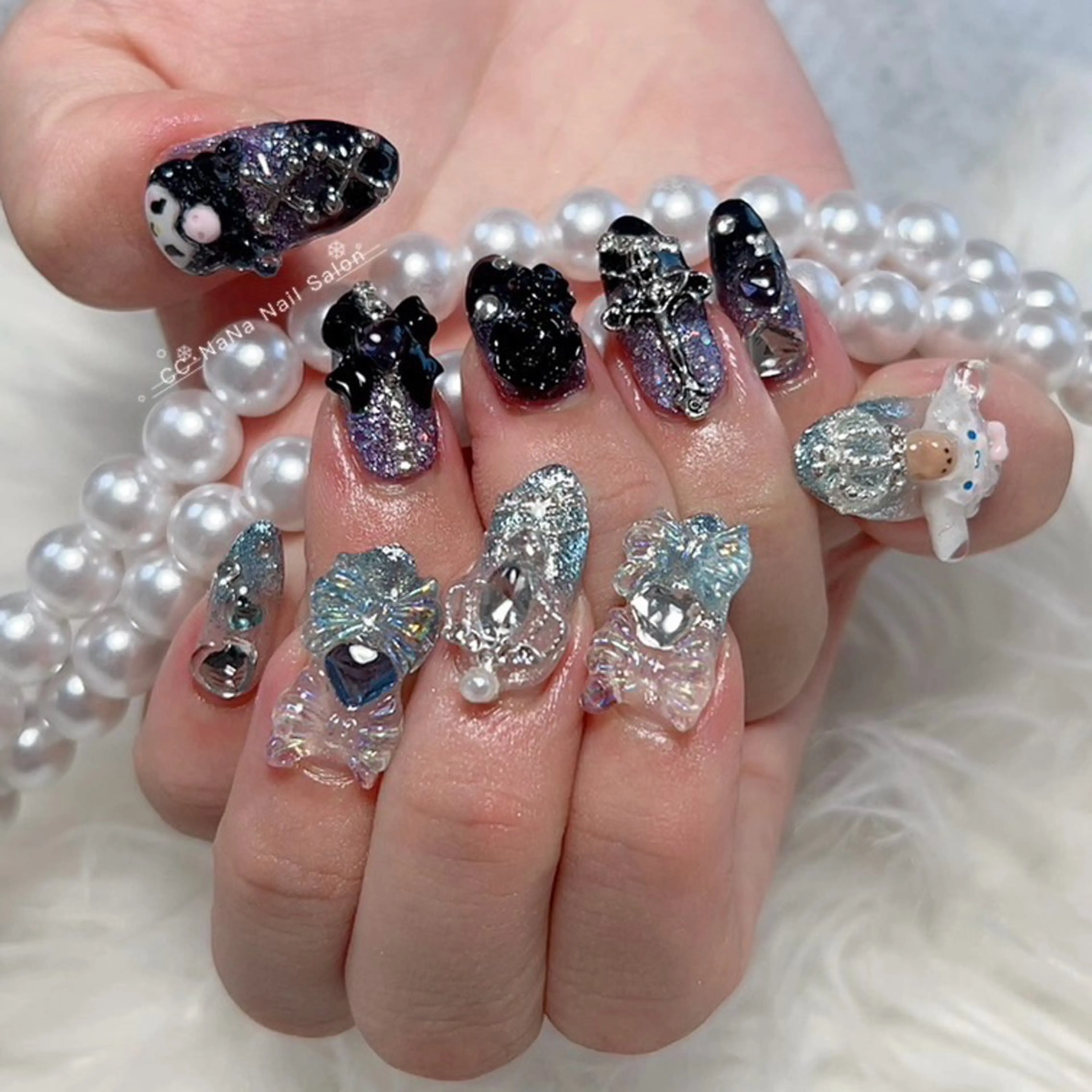 ネイル ハンドネイル 💎CC・NaNa 韓国風ネイル🌙Cのネイルデザイン