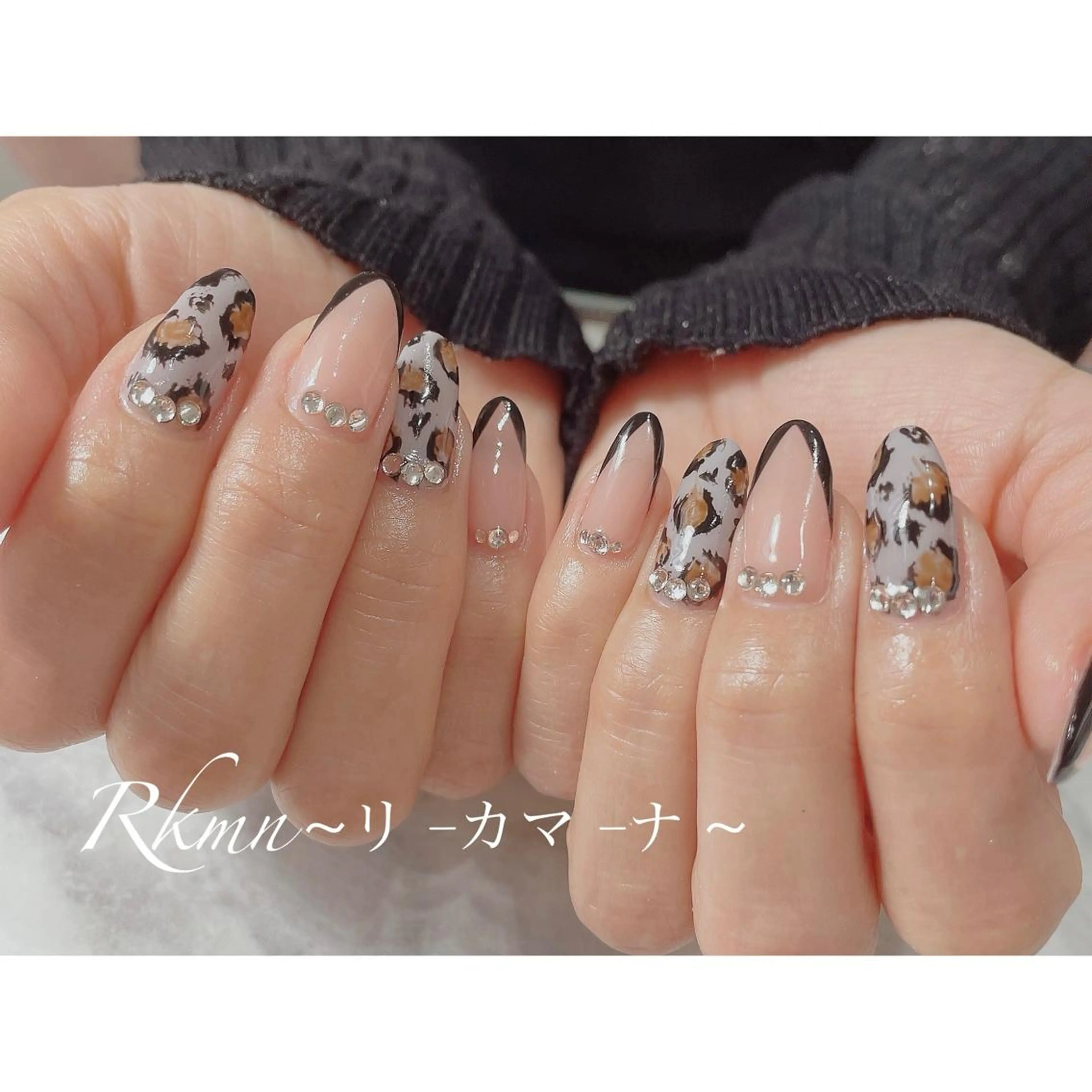 ネイル アニマル柄 アートネイル フレンチネイル 春ネイル ハンドネイル フットネイル ハンドケア Rkmn ~リ-カマ-ナ~のネイルデザイン