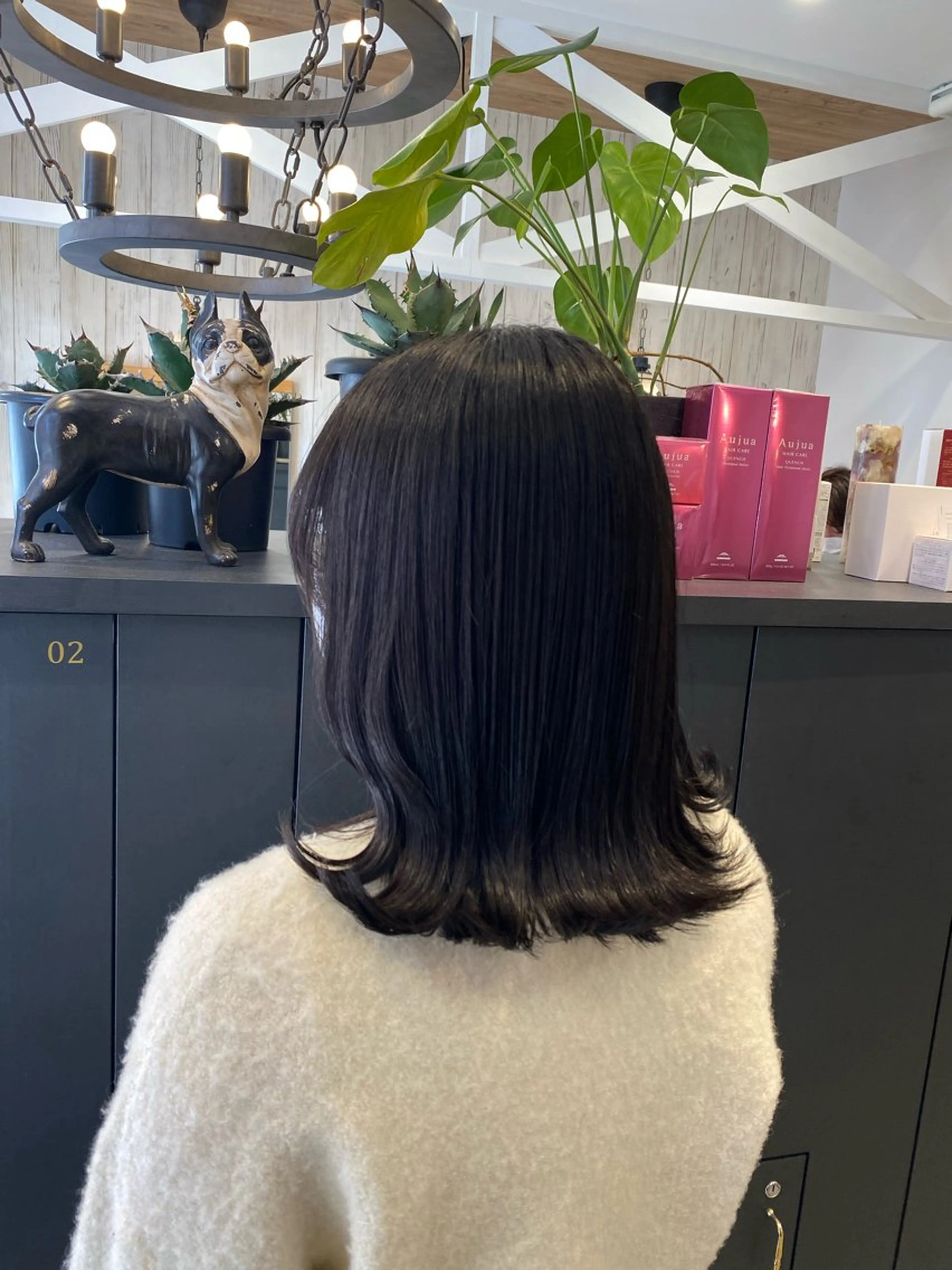 セミロング パーマ 縮毛矯正 カット 柴田 枝利子のヘアスタイル