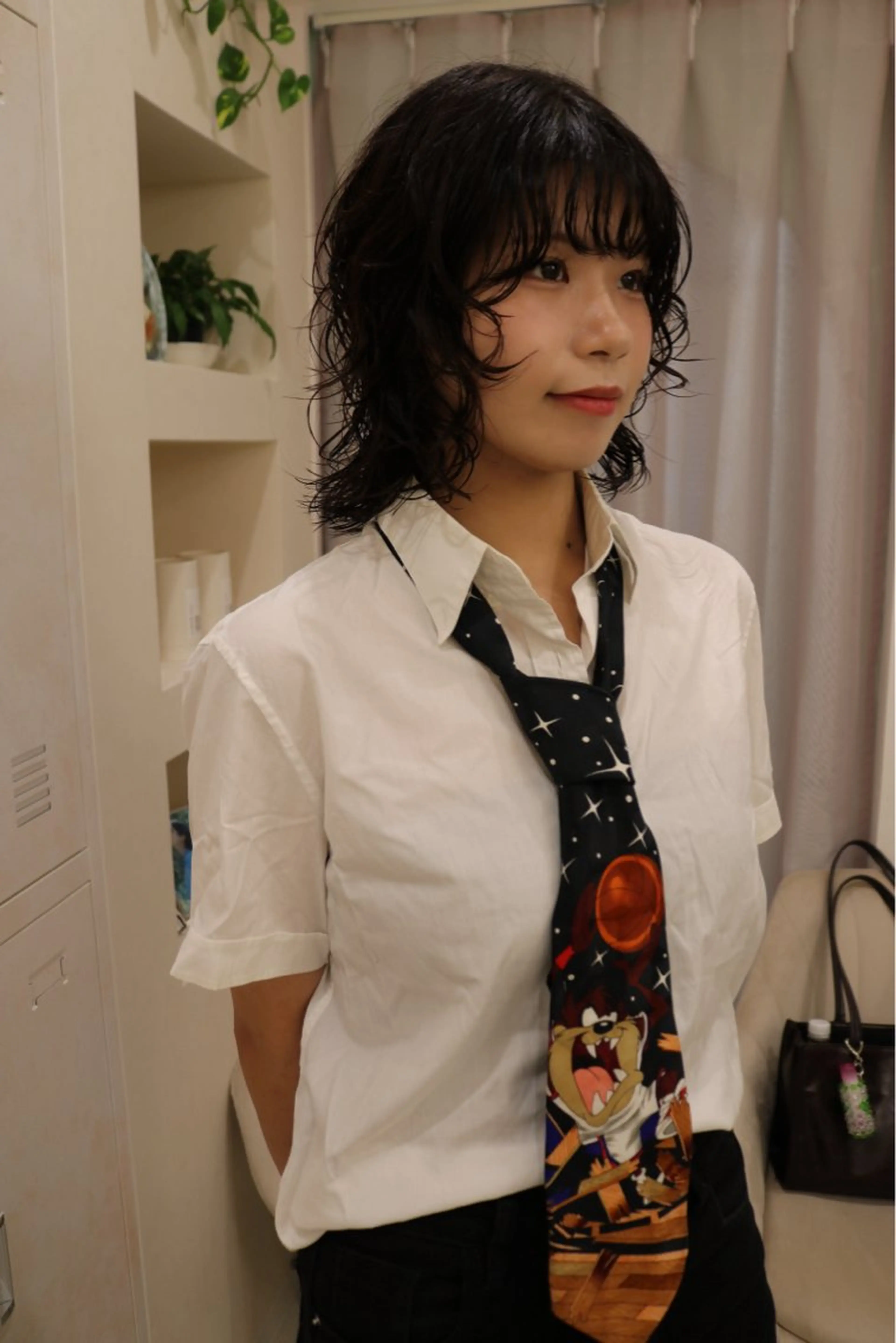 ミディアム パーマ カット パーマ トリートメント 松村 澪里のヘアスタイル