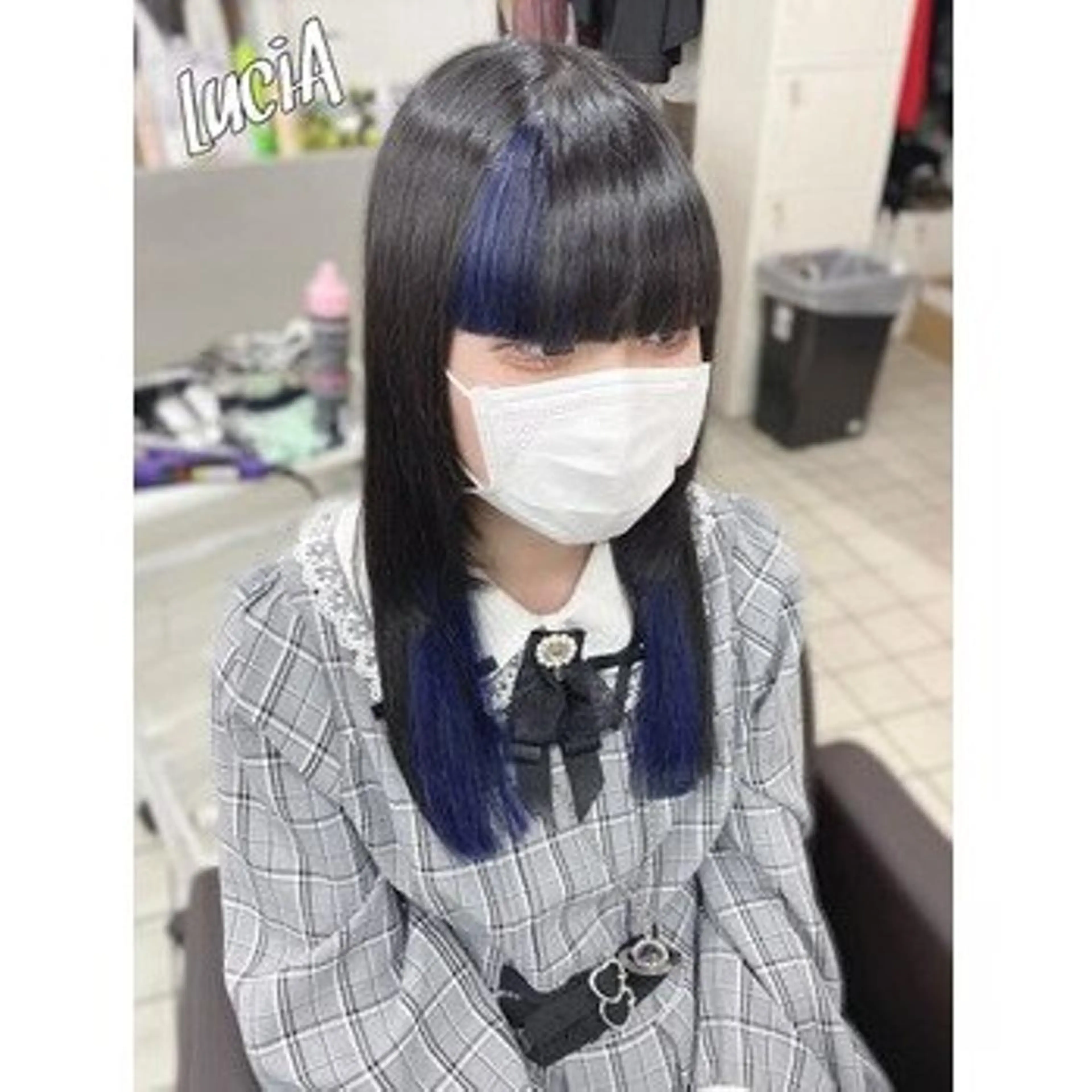 ロング ヘアアレンジ カラー シールエクステ アディクシーカラー バレイヤージュ ブリーチ ケアブリーチ LuciA/エクステ カラーのヘアスタイル