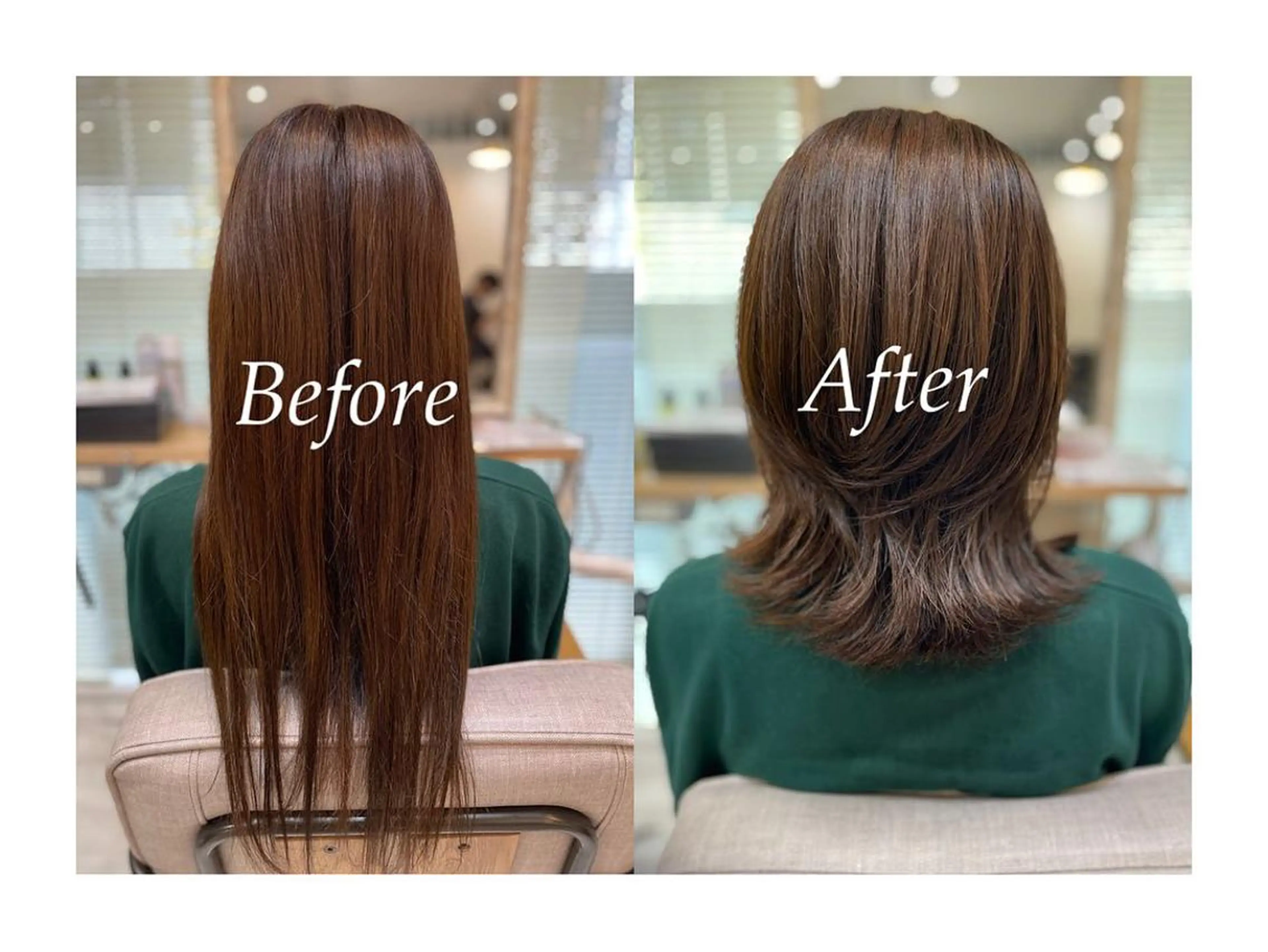 ミディアム レイヤーカット・ 縮毛矯正 星野のヘアスタイル