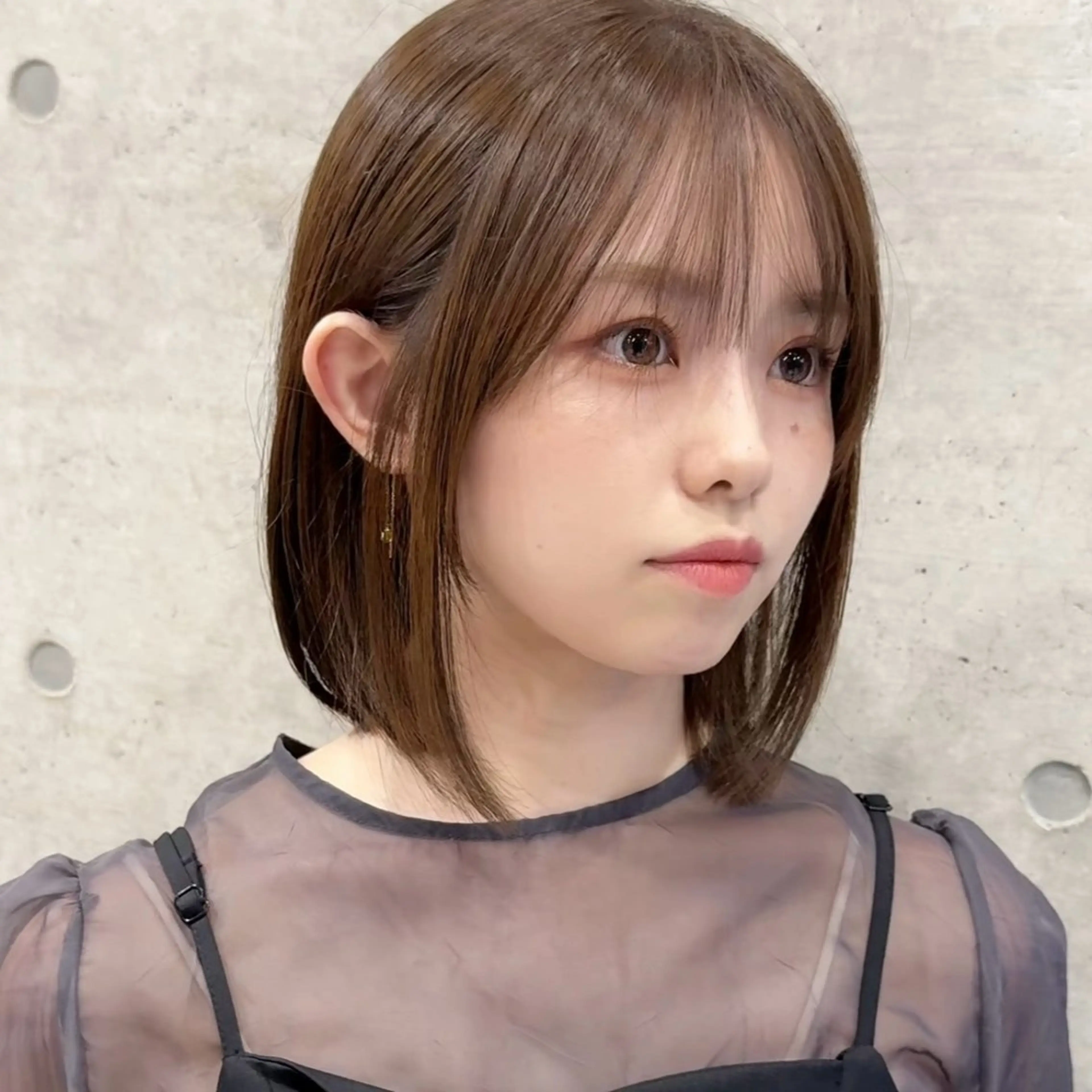 ミディアム カラー ボブ 髪質改善 似合わせカット 縮毛矯正 畔上 尚也のヘアスタイル