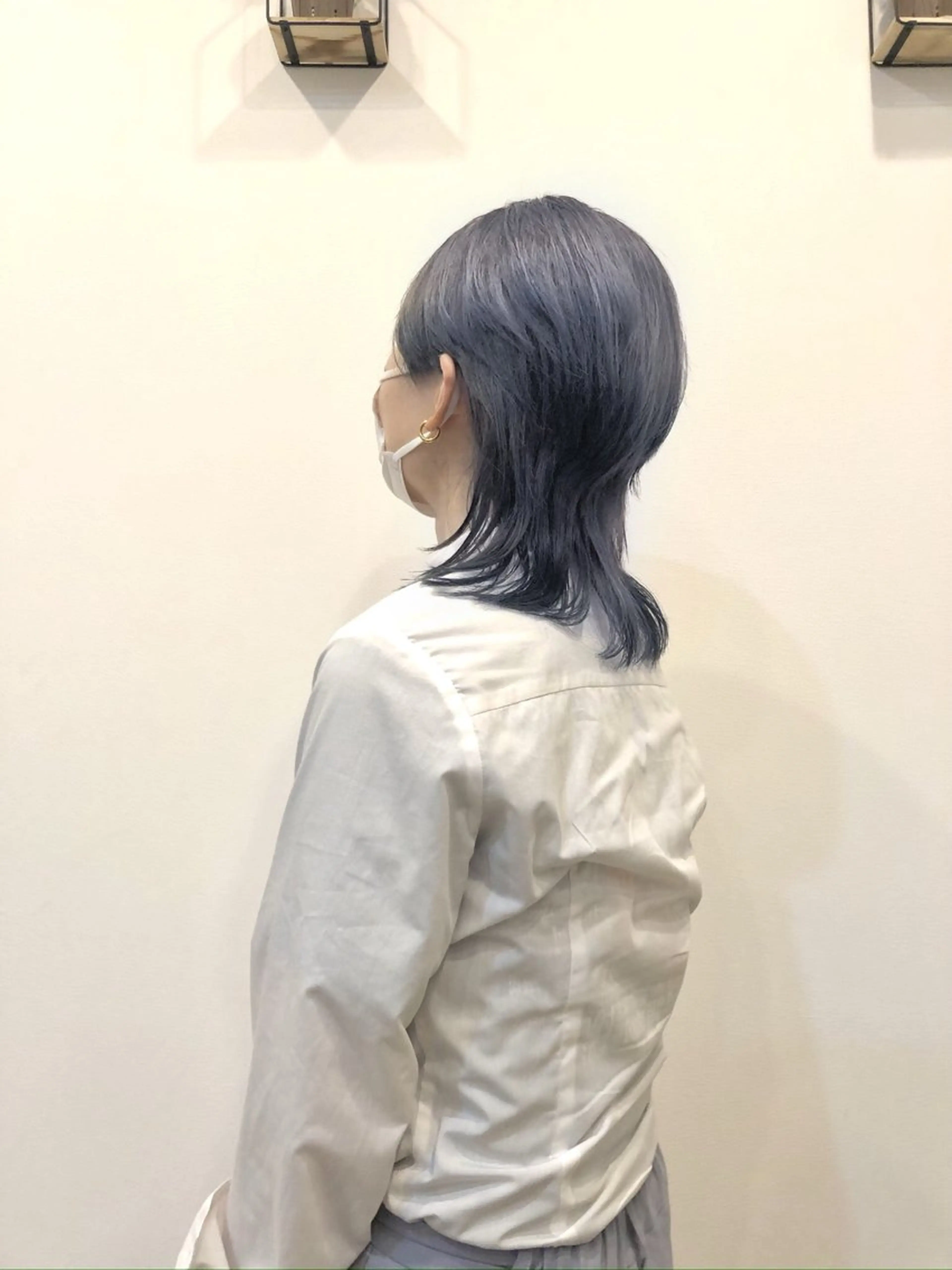 ミディアム カラー ブルーカラー ブルーバイオレット デザインカラー ダブルカラー バイオレットカラー ヘアルーム カフーのヘアスタイル