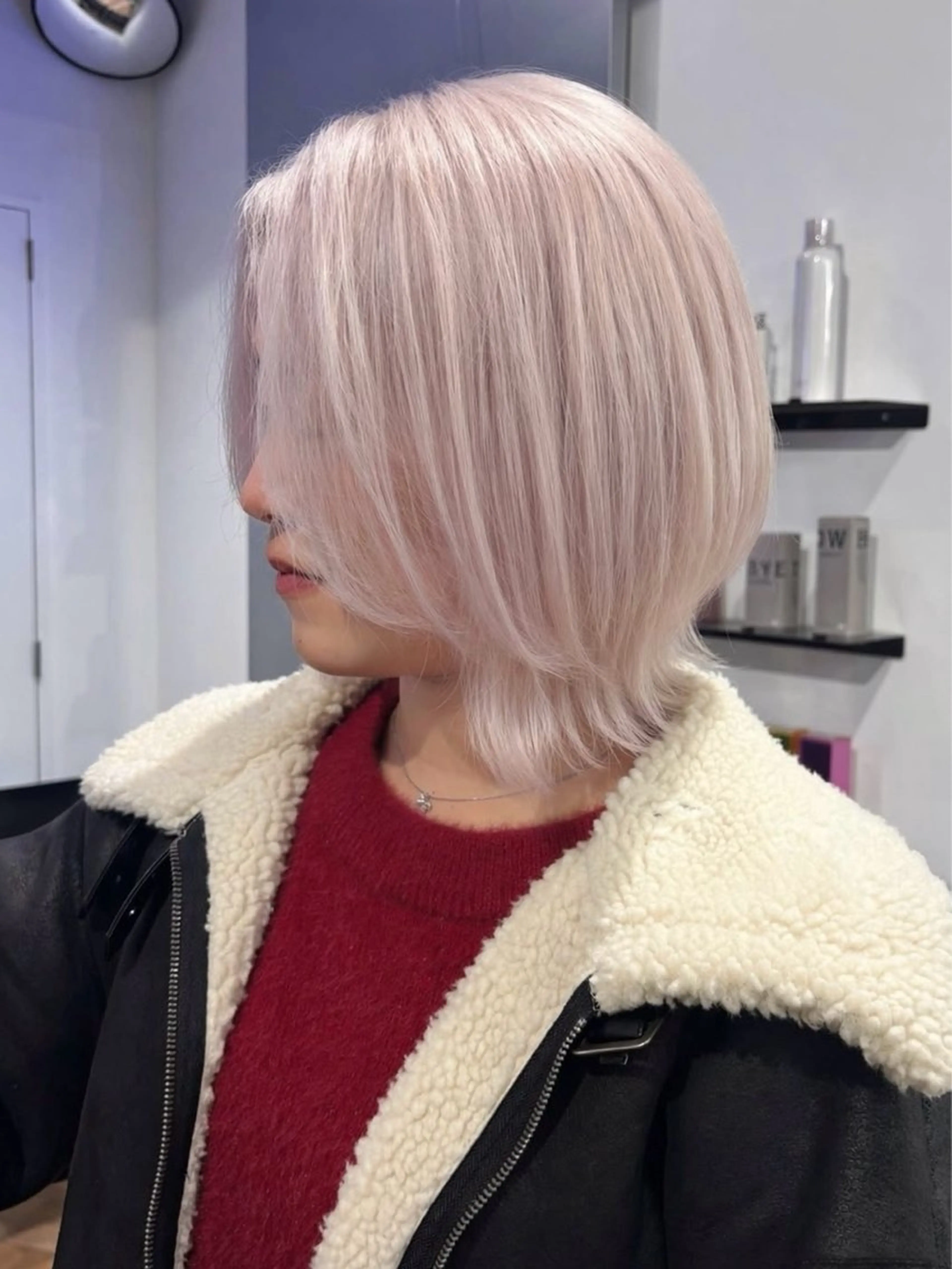 ミディアム ヘアカラー ブリーチ透明感カラー 🍀mizuki🍀のヘアスタイル