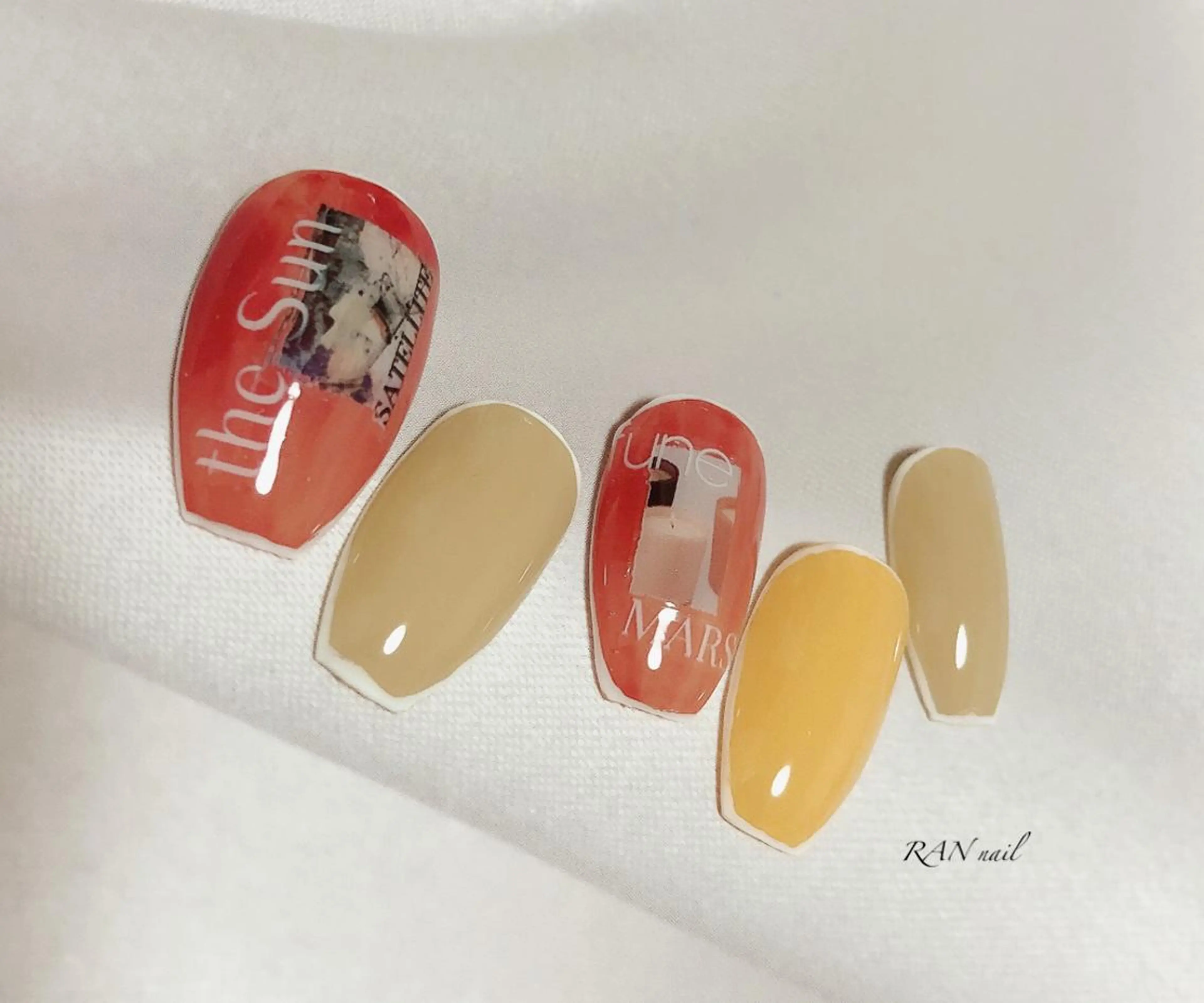 ネイル ジェルネイル オフィスネイル 赤色 シンプルネイル 夏ネイル RAN nailのネイルデザイン