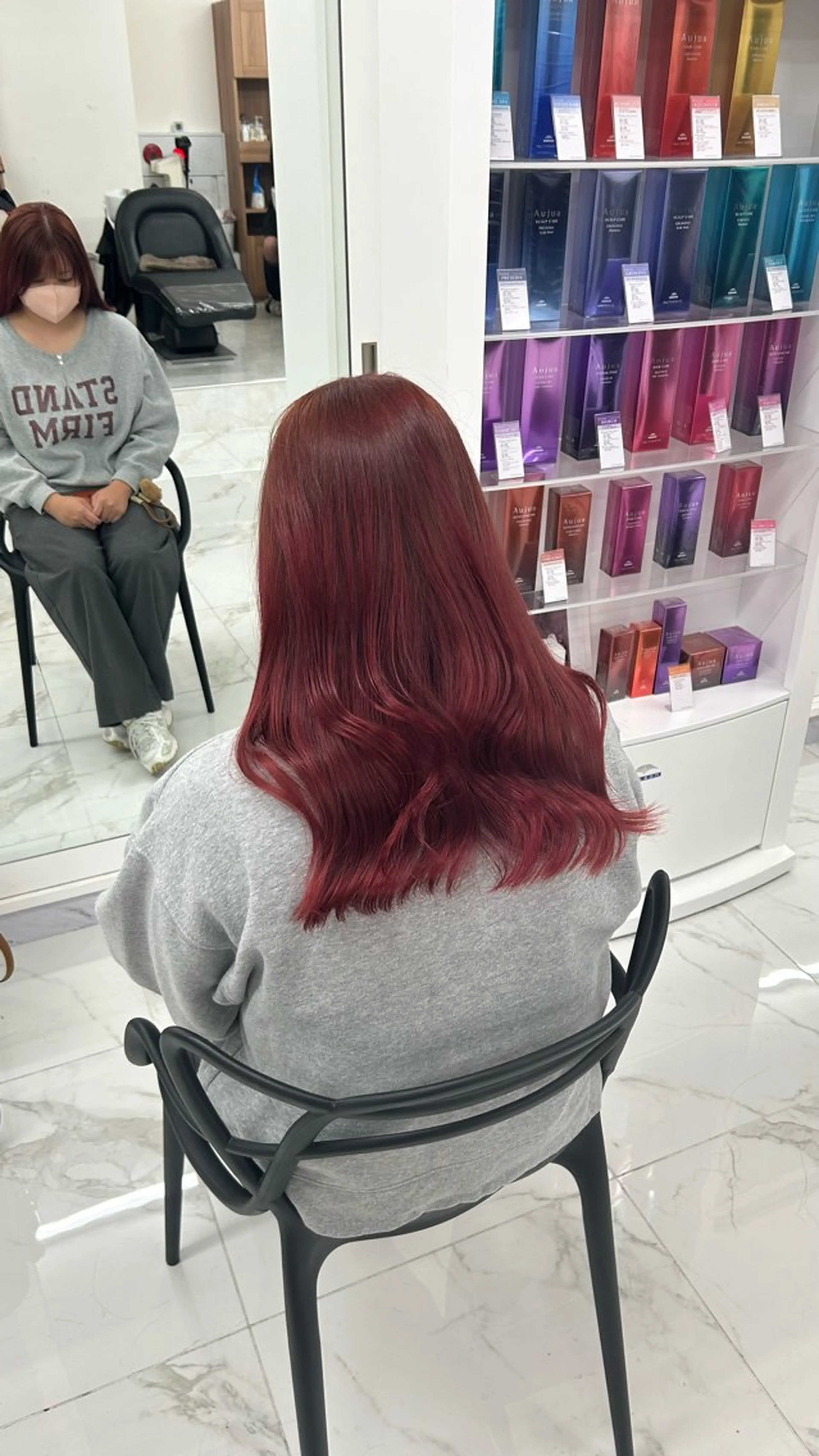 セミロング カラー オリーブ/赤み消し 透明感/Akaneのヘアスタイル