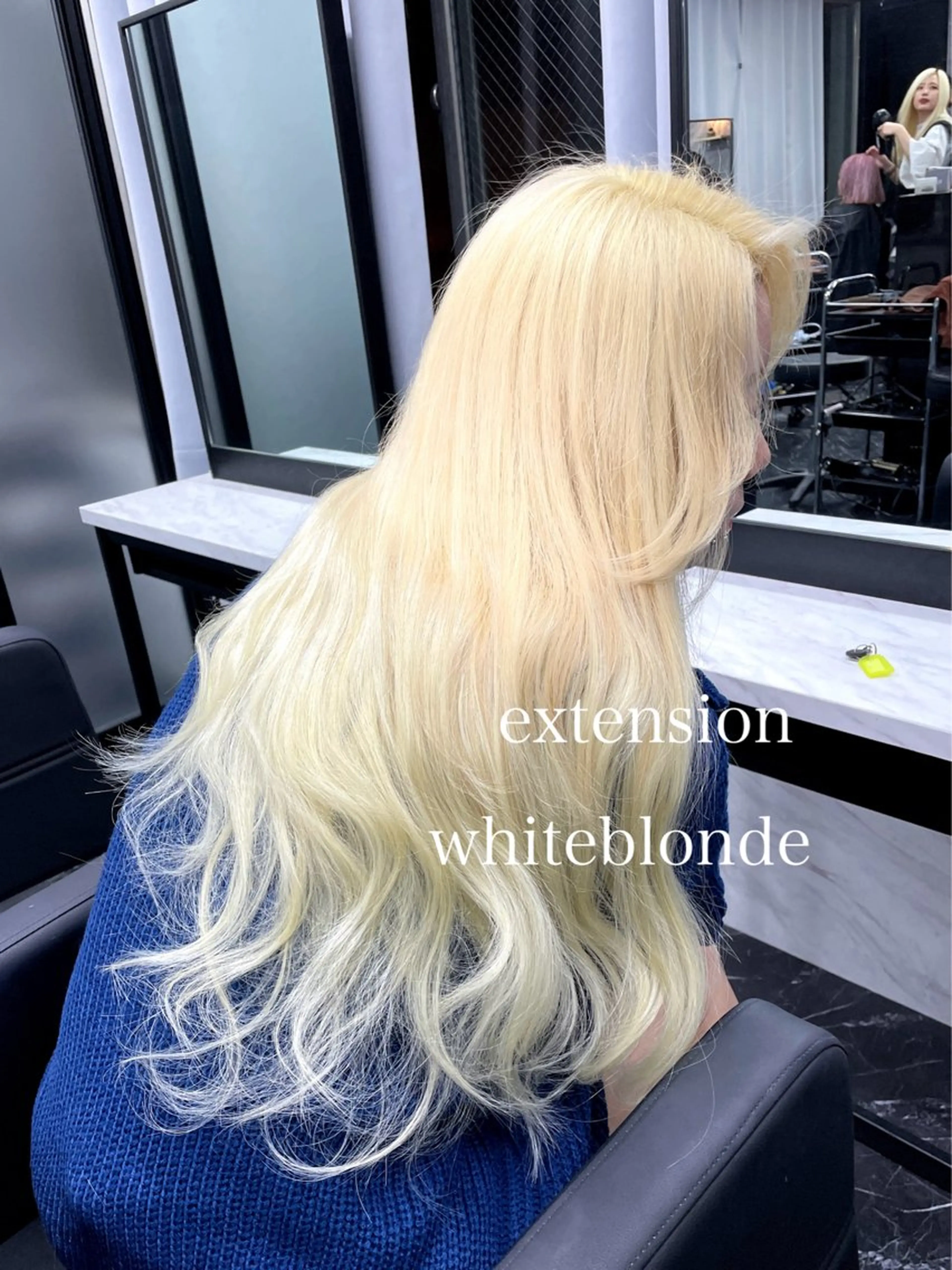 ロング カラー エクステ エクステ🩵ブリーチ 韓国ヘア🩵KAEのヘアスタイル