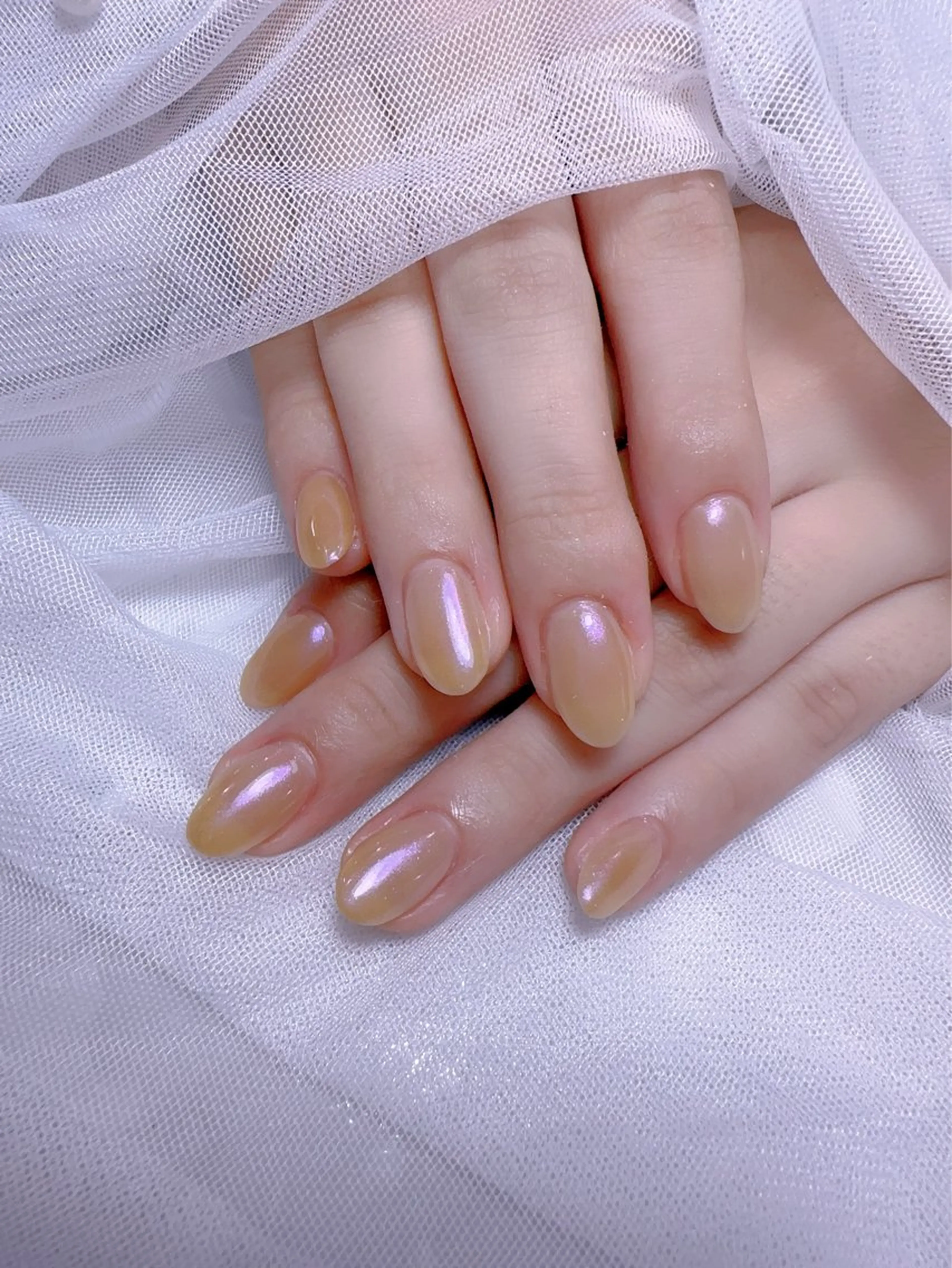 ネイル アートネイル フラッシュネイル フレンチネイル ジェルネイル ガラスフレンチ ハンドネイル You&Me Miyuのネイルデザイン